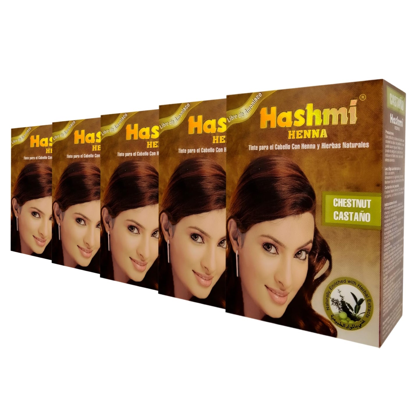 5 HENNA TINTE PARA CABELLO (CASTAÑO) HASHMI | LO MAS NATURAL | SIN MALTRATAR TU CABELLO |