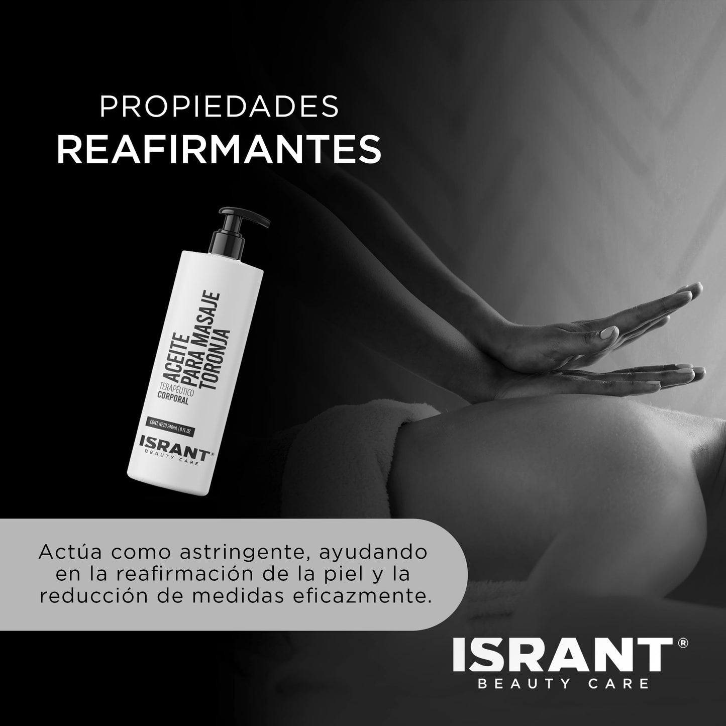 ISRANT | Aceite de Toronja - Ideal Aceite para Masaje | Aceites Esenciales - Crema Corporal - Aceite Esencial | Aceite Corporal para Aromaterapia y Masaje | 240ml