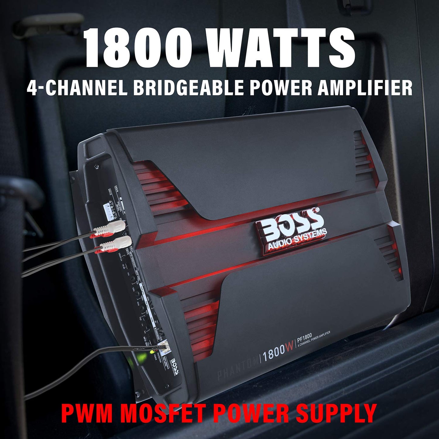 Boss Audio PF1800 Phantom 1800W 4 Channel Full Range, Class A/B Amplifier