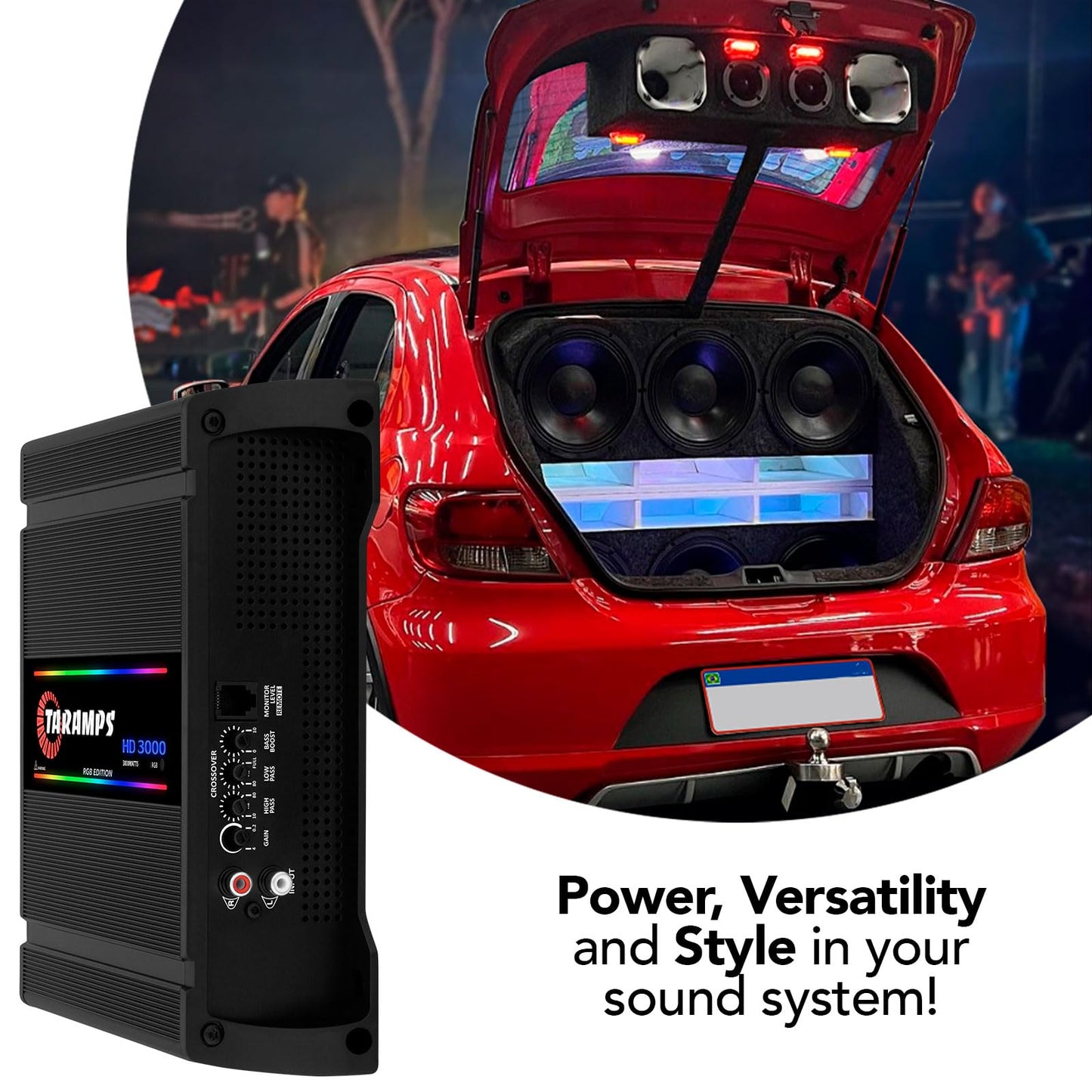 Amplificador de Coche Taramps Negro 1 Ohm 3000 Vatios RMS Digital Monobloque
