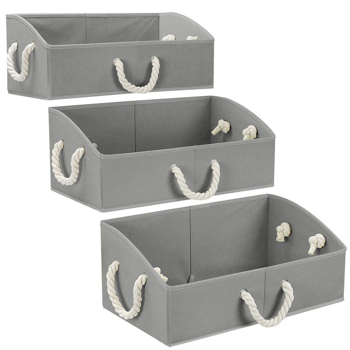 Cajas de Almacenamiento Sorbus Gris Plegables Trapezoidales 3 Piezas