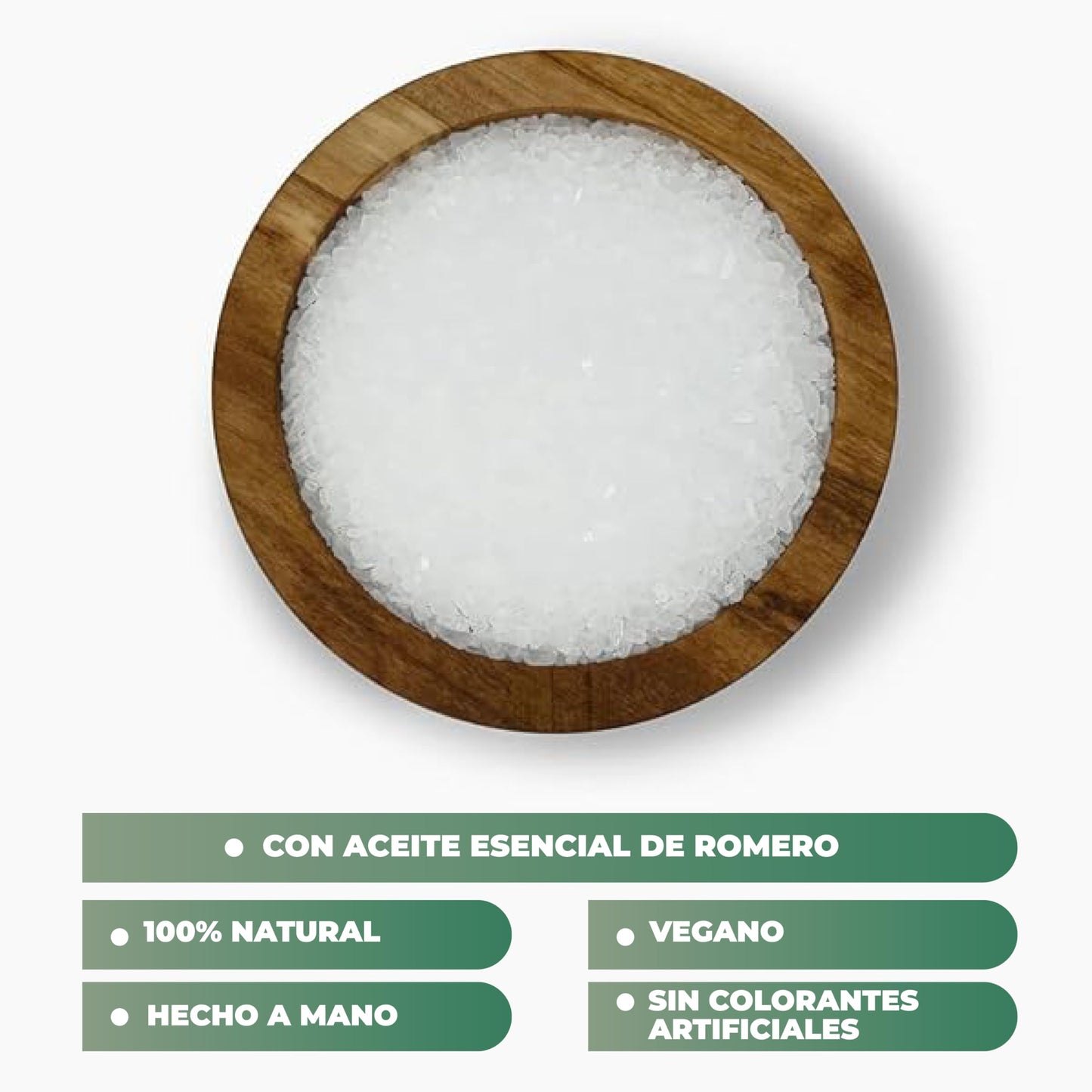 NAIMA Sal Epsom Romero, 1kg | Sulfato de Magnesio 100% Puro y Vegano | Relajante Para Baños, Masajes y Exfoliación | Ideal Para el Cuidado de Pies, Piel y Relajación en Casa| Sin Colorantes Artificiales