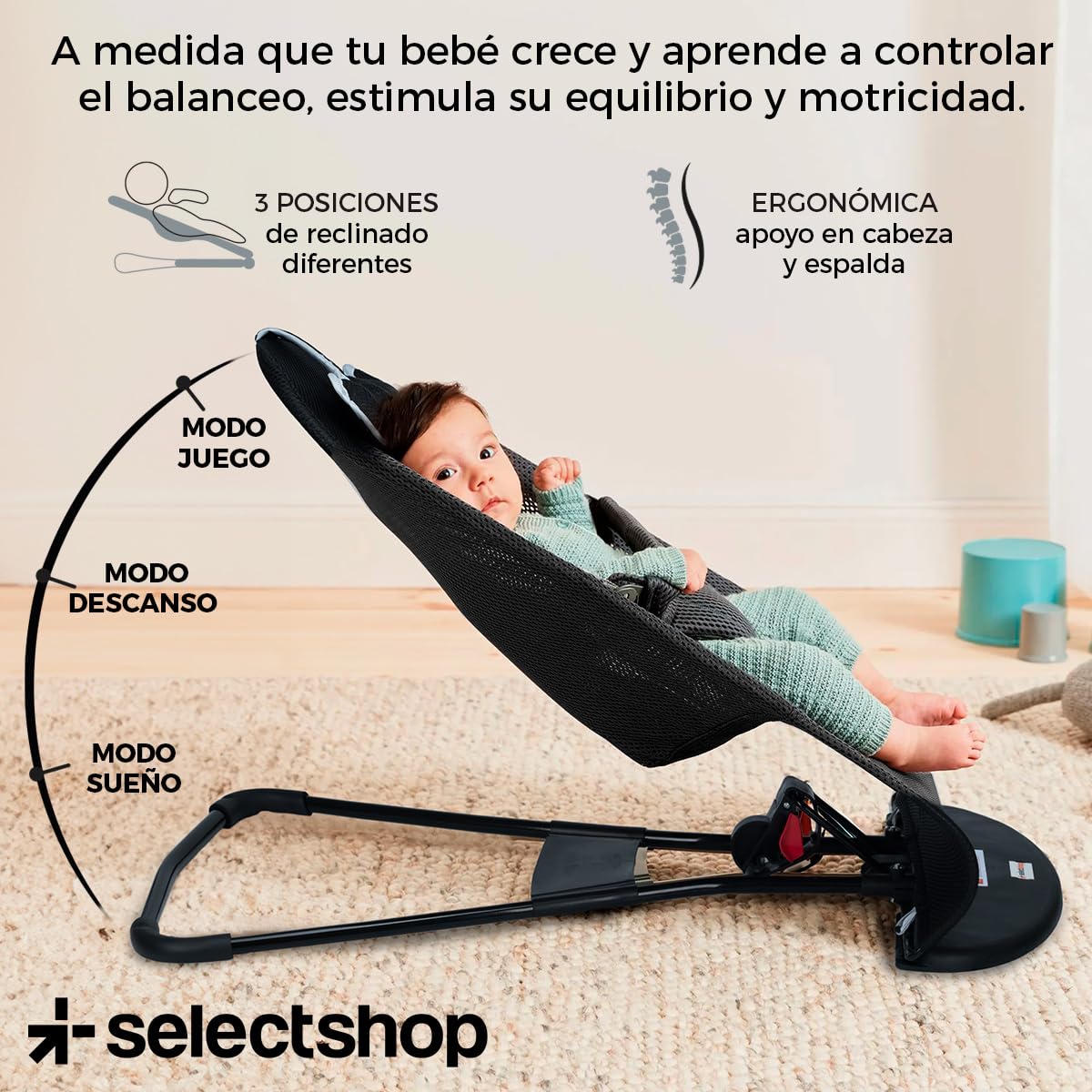 Silla Mecedora SELECTSHOP Rosa Portátil De Lujo Para Bebé