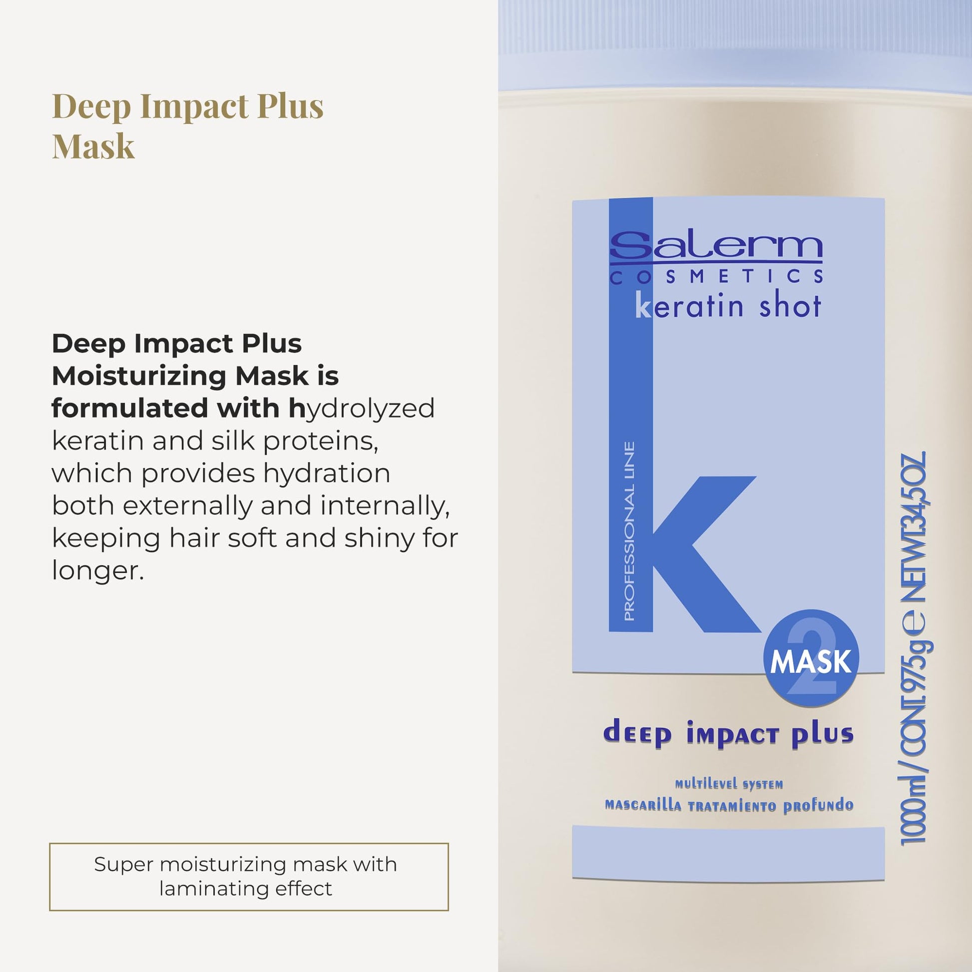 Mascarilla Capilar Salerm Keratin Shot Impacto Profundo Plus 1000ml