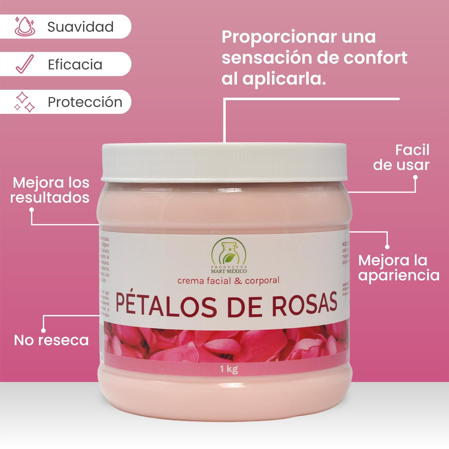 Crema Mart Pétalos De Rosas 1 Kilo Piel Seca