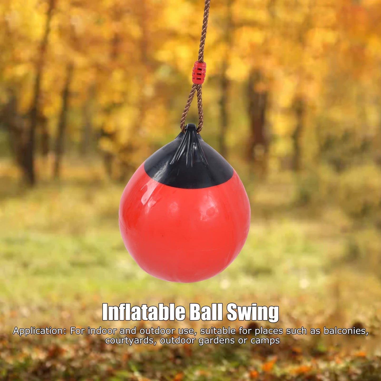 FOUF Columpio de Bola Inflable, Columpio para Niños Y Columpio de árbol, Plataforma de Columpio de Cuerda, Columpio, Accesorios para Patio de Recreo, 29 Cm/11,4 Pulgadas, Rojo Pequeño con Cadena