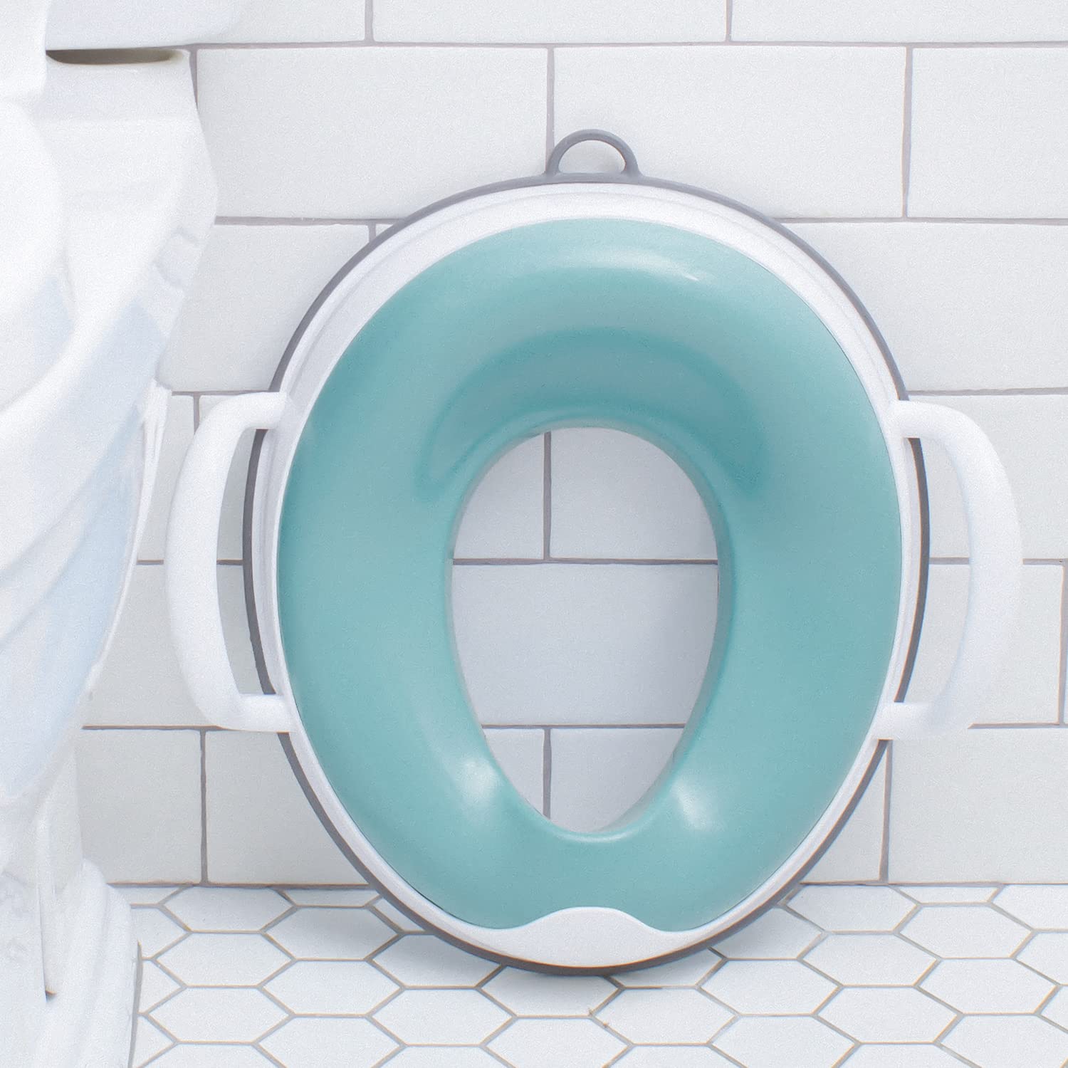 Asiento de Inodoro Prince Lionheart Glaciar con Asas de Seguridad y Base Antideslizante