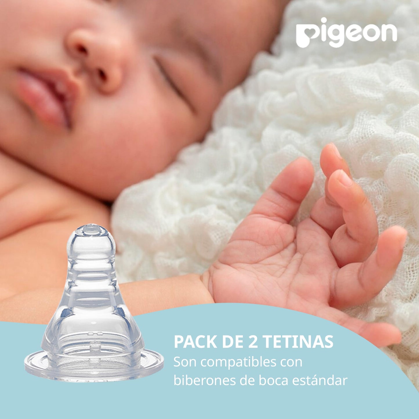 Tetina Boca Standard de Silicona Suave Pigeon Tamaño M Anticólicos para Bebé Recien Nacido