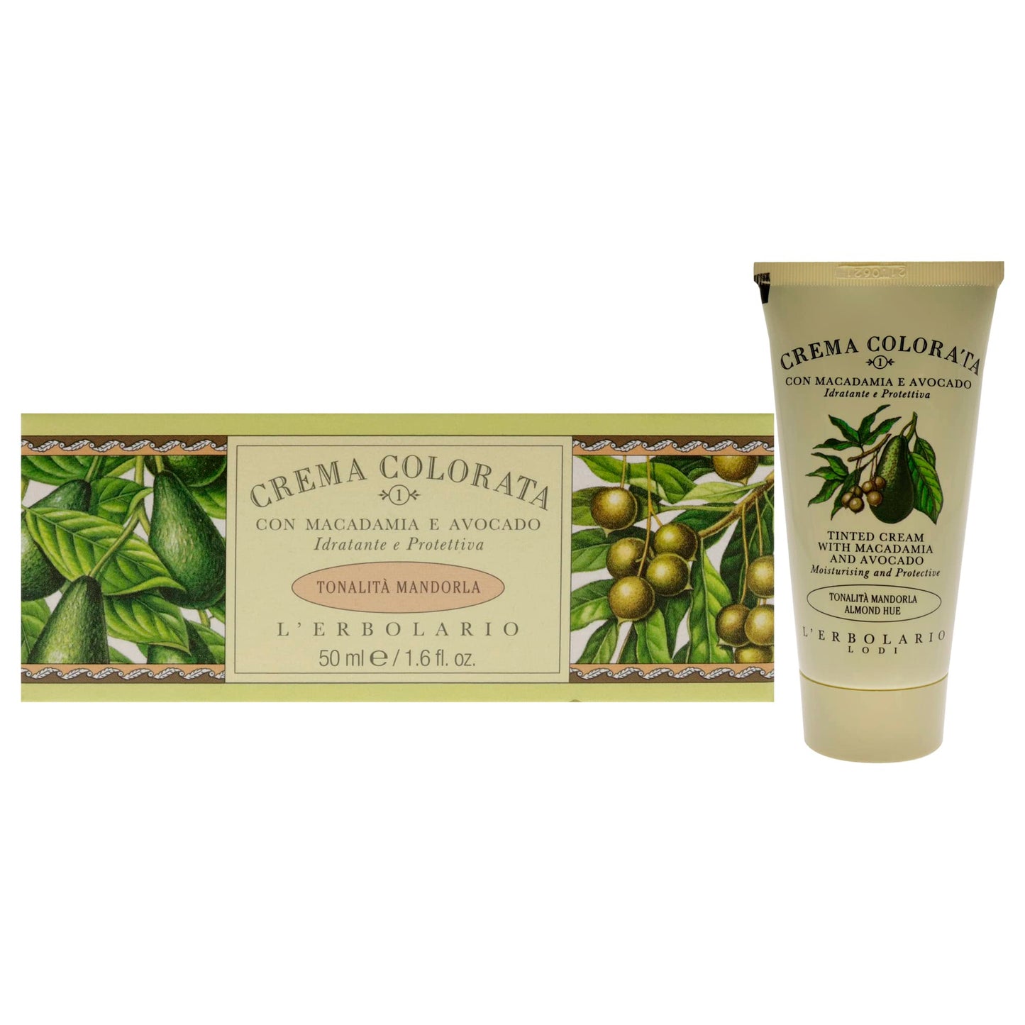 Tinted Face Cream (Crema Colorata) with Macademia Nut and Avocado-Almond (Mandorla) Shade by L'Erbolario Lodi by L'Erbolario Lodi