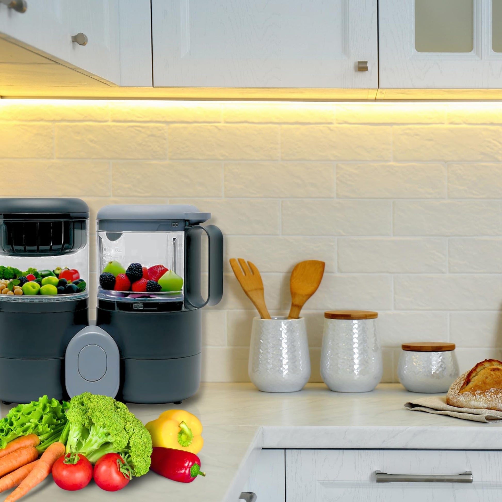 Vaporizador y Licuadora para Bebé Multifunción con Descongelación y Recalentamiento