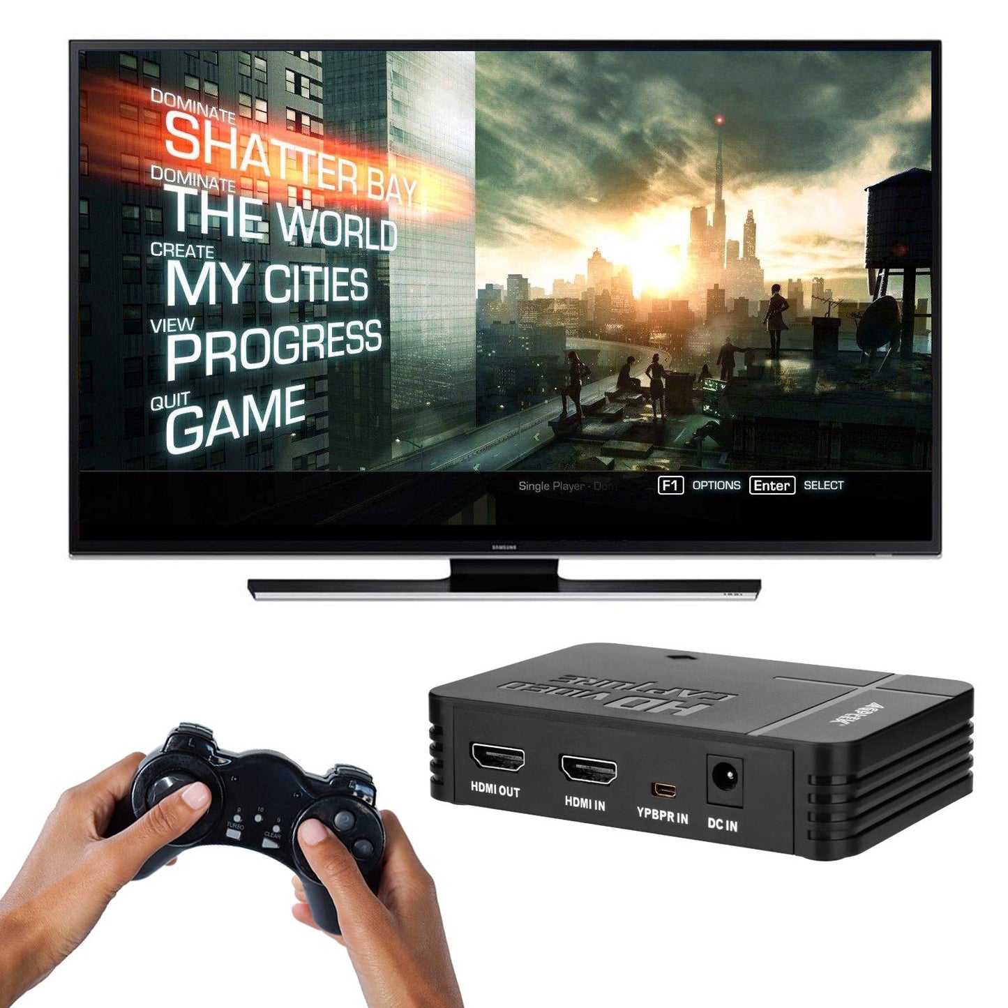 AGPtek HD Game Capture Captura de Video en HD 1080P Grabadora HDMI/YPBPR Xbox 360 y una / PS3 PS4 2016 VERSIÓN MÁS Nueva