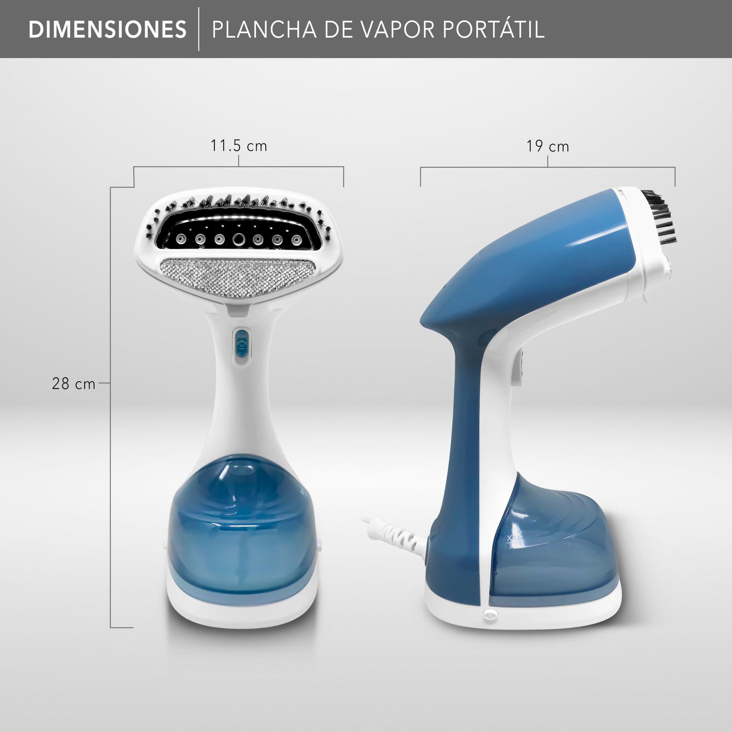 Plancha de Vapor Portátil RCA RC-931 Blanco con Cepillos para Cuidado Profesional de Telas en Hogar y Viajes