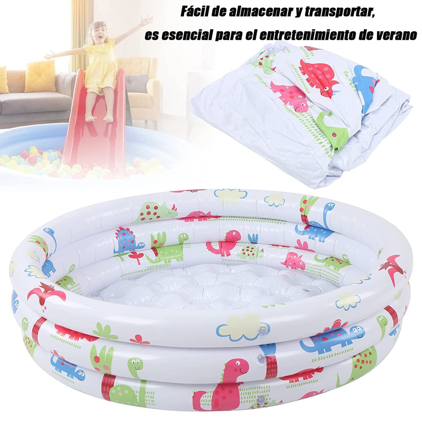 MADELALU Alberca Inflable para Niños, 90cm Piscina Inflable Alberca Infantil Piscina De Agua para Niños, Fiesta Acuática Segura De Verano Tamaño