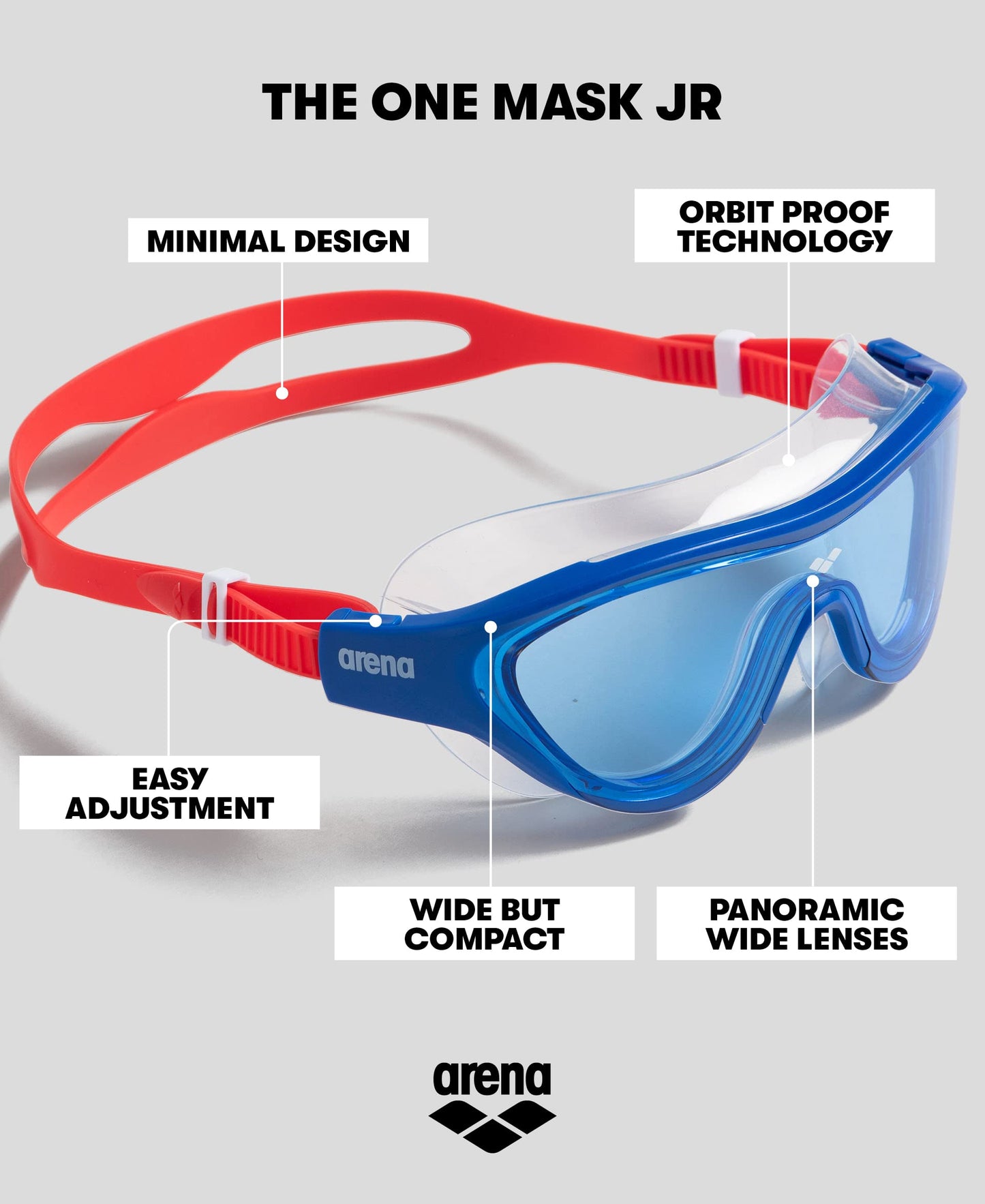 Arena The One Mask Jr Youth - anteojos de natación para niños y niñas, Rosa/Violeta