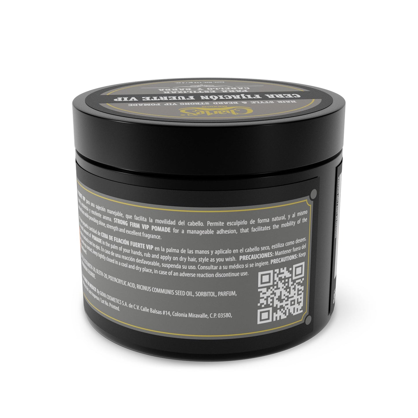 Charle's - Cera para Cabello Fijación Fuerte VIP 113g - Terminado Brillante - Con Aceite de Ricino - Hidrosoluble - Sin Residuos - Pomada para Cabello Barba y Bigote - Ideal Para Estilos Clásicos