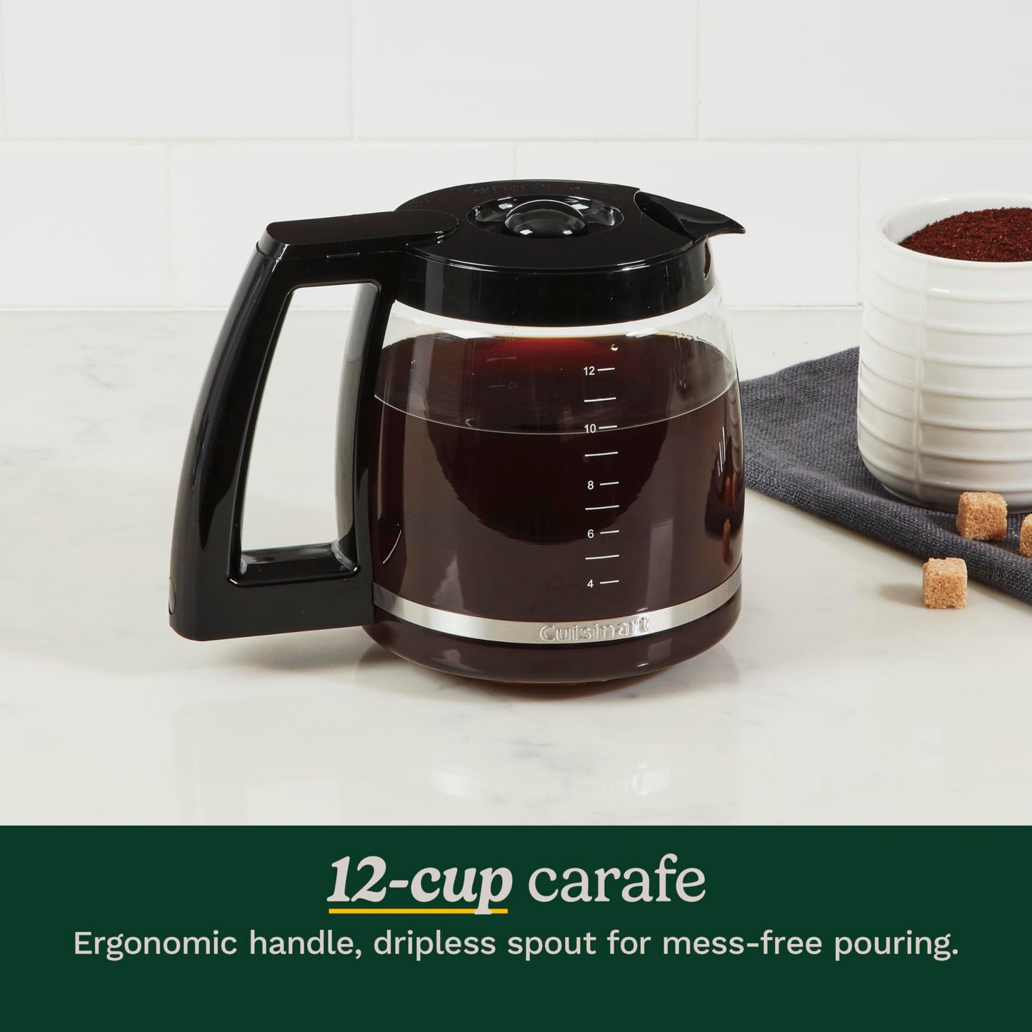Cuisinart DCC-1200P1 Brew Central Cafetera programable de 12 tazas, jarra, cromo cepillado