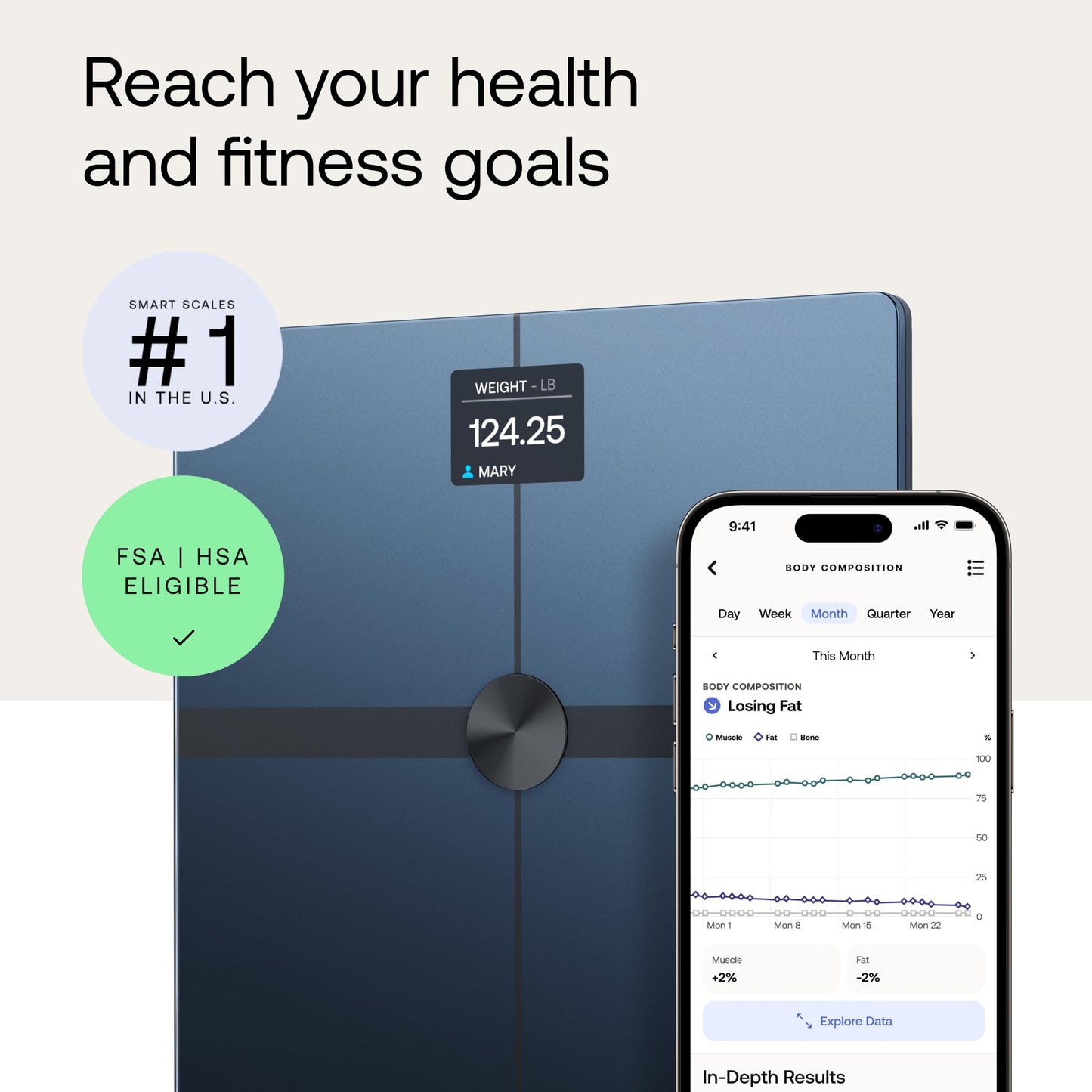 Báscula Inteligente WITHINGS Negro Compatible con Apple Health y Wi-Fi