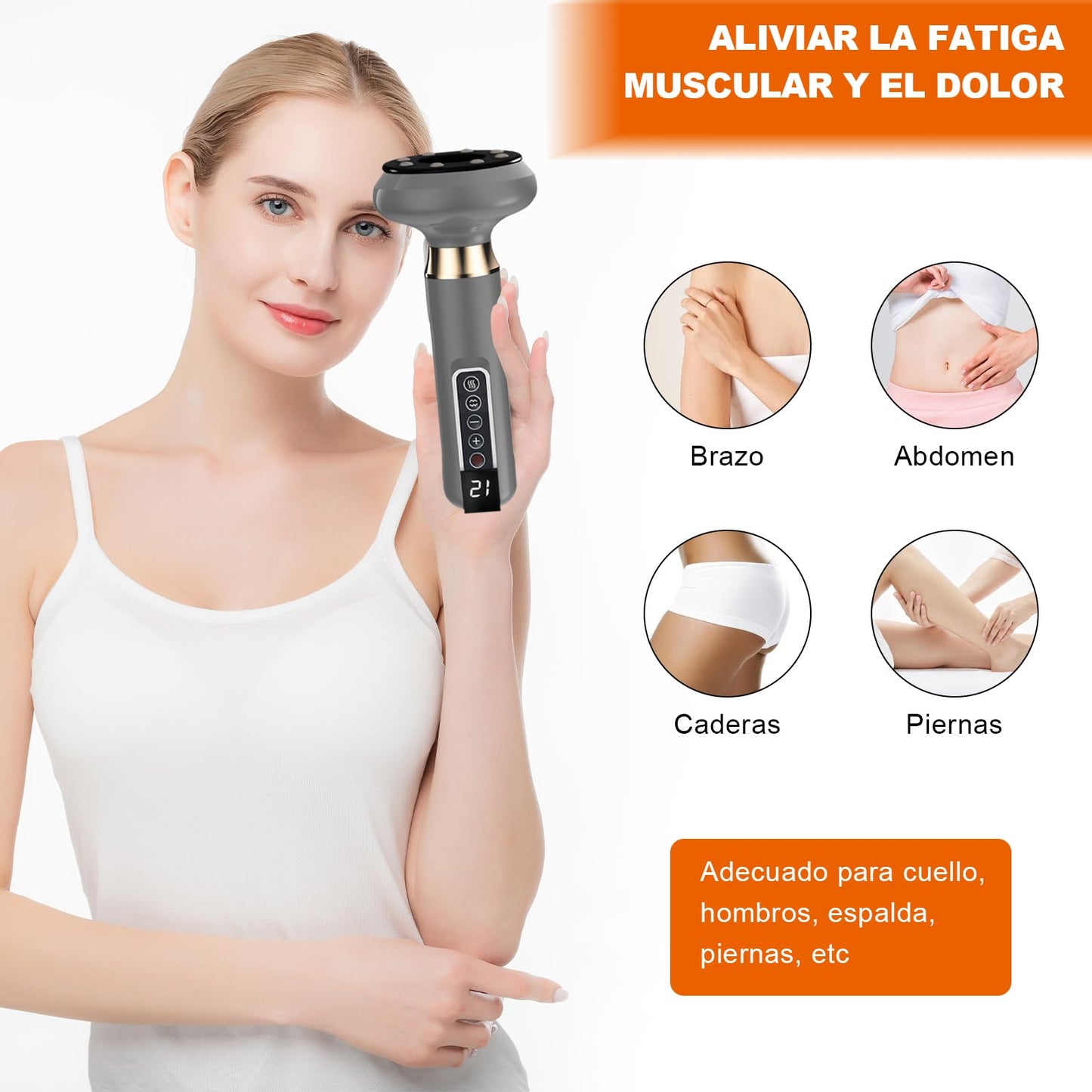 CAVIGLTE Masajeador de Espalda, 12 Niveles Masajeador Celulitis, Masajeadors EléCtrico para Cintura, Brazos y Piernas