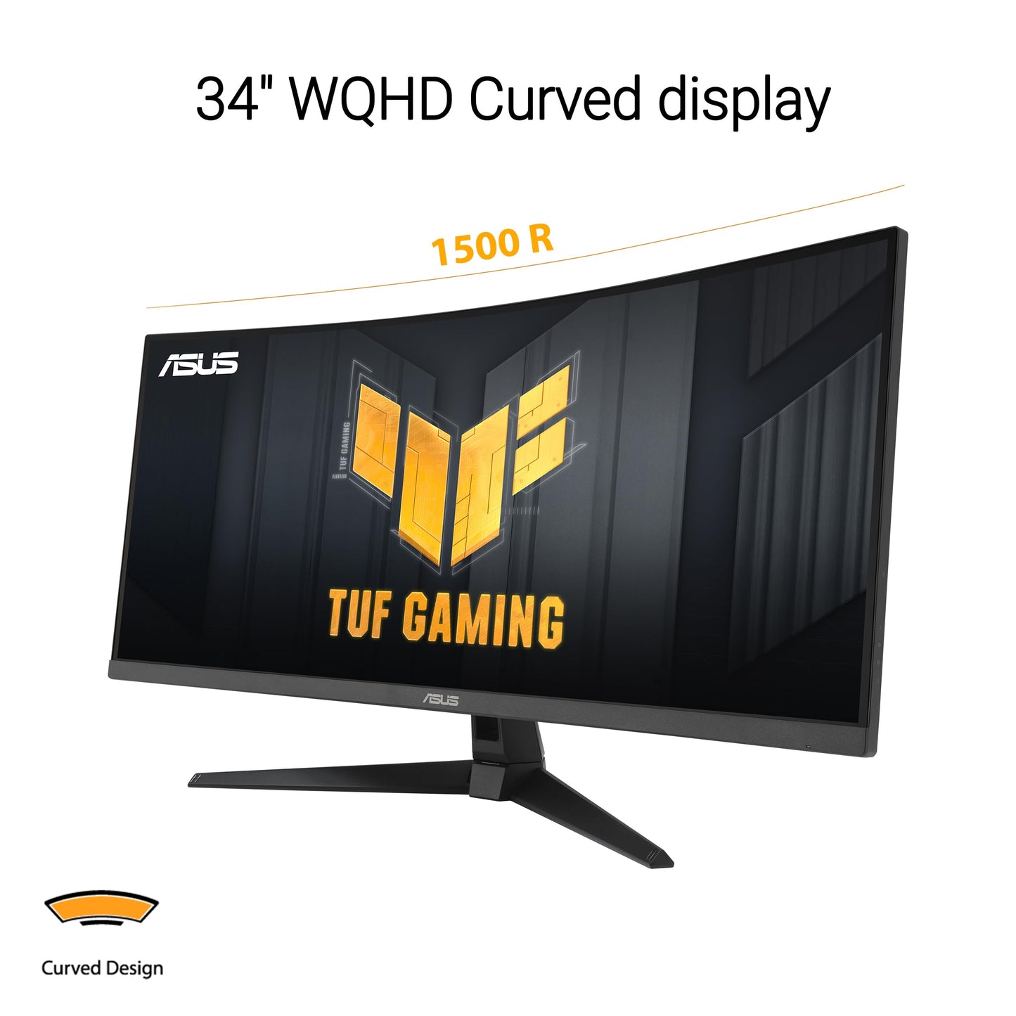 ASUS TUF Gaming Monitor curvado ultra ancho de 34 pulgadas (VG34VQ3B) – 21:9 QHD (3440 x 1440), 180Hz, 1ms, Extreme Low Motion Blur Sync, FreeSync Premium, altavoz, 90% DCI-P3, centro DisplayWidget