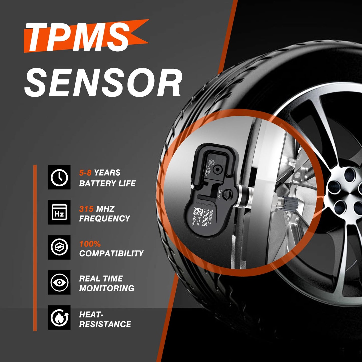 Sensor TPMS para Monitoreo de Presión de Neumáticos para Toyota y Lexus 315MHz 4 Piezas