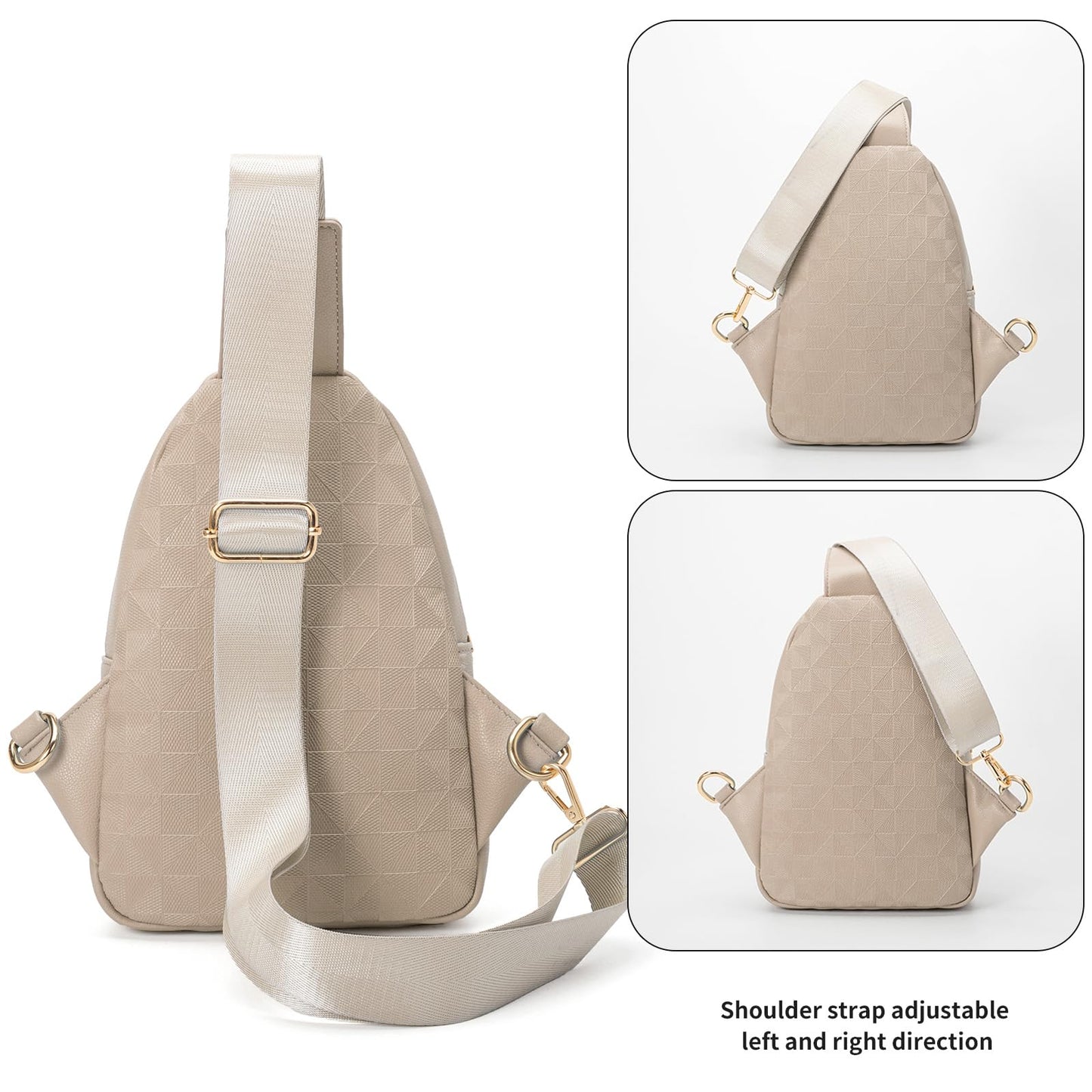 Anck Riñonera Bandolera para Mujer, Bolso Pequeño en el Pecho, Estilo Casual a Cuadros, 9831-G-YH-Khaki, Moda Relajada