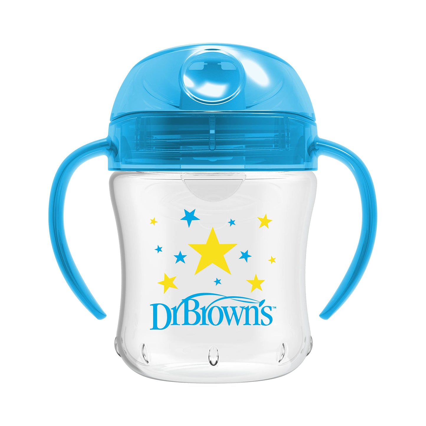 Dr. Brown's Transition - Taza para sorber con boquilla suave, color azul, 6 onzas, 6 m+