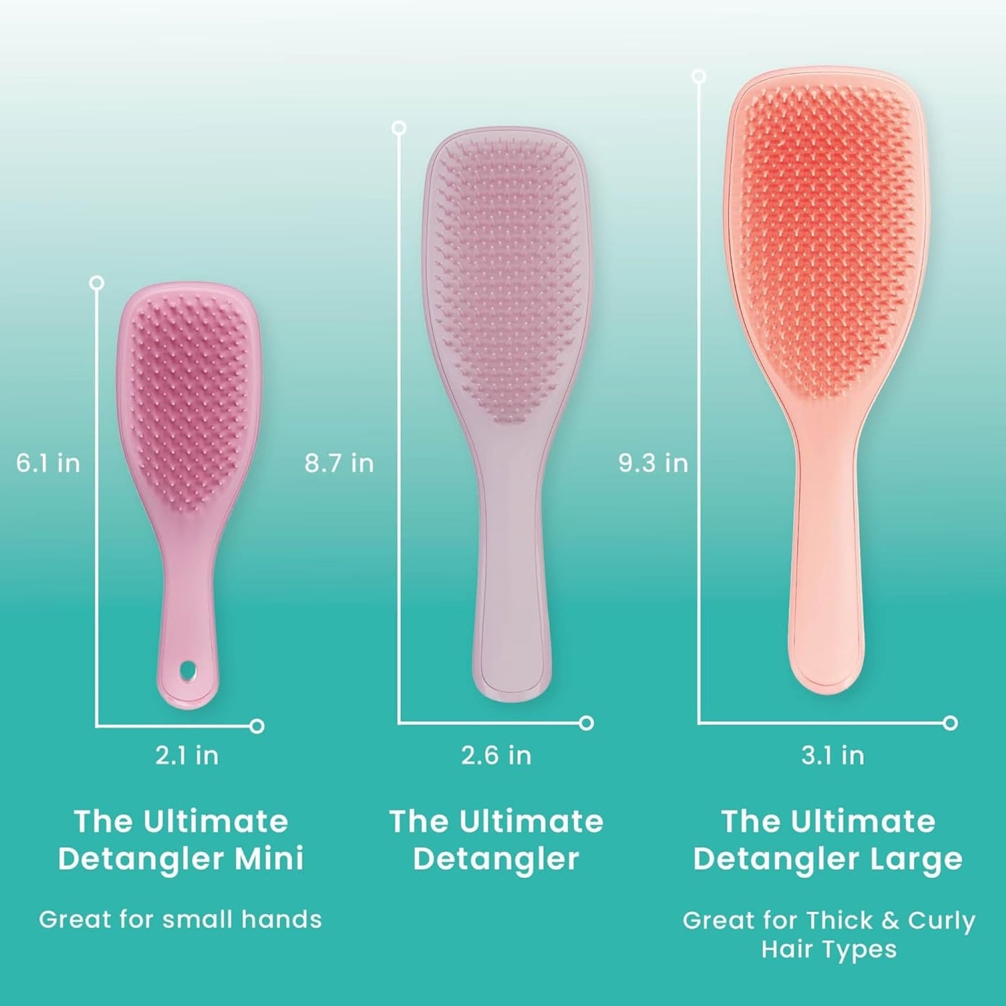 Tangle Teezer The Wet Detangler Hairbrush Large, Peach Glow