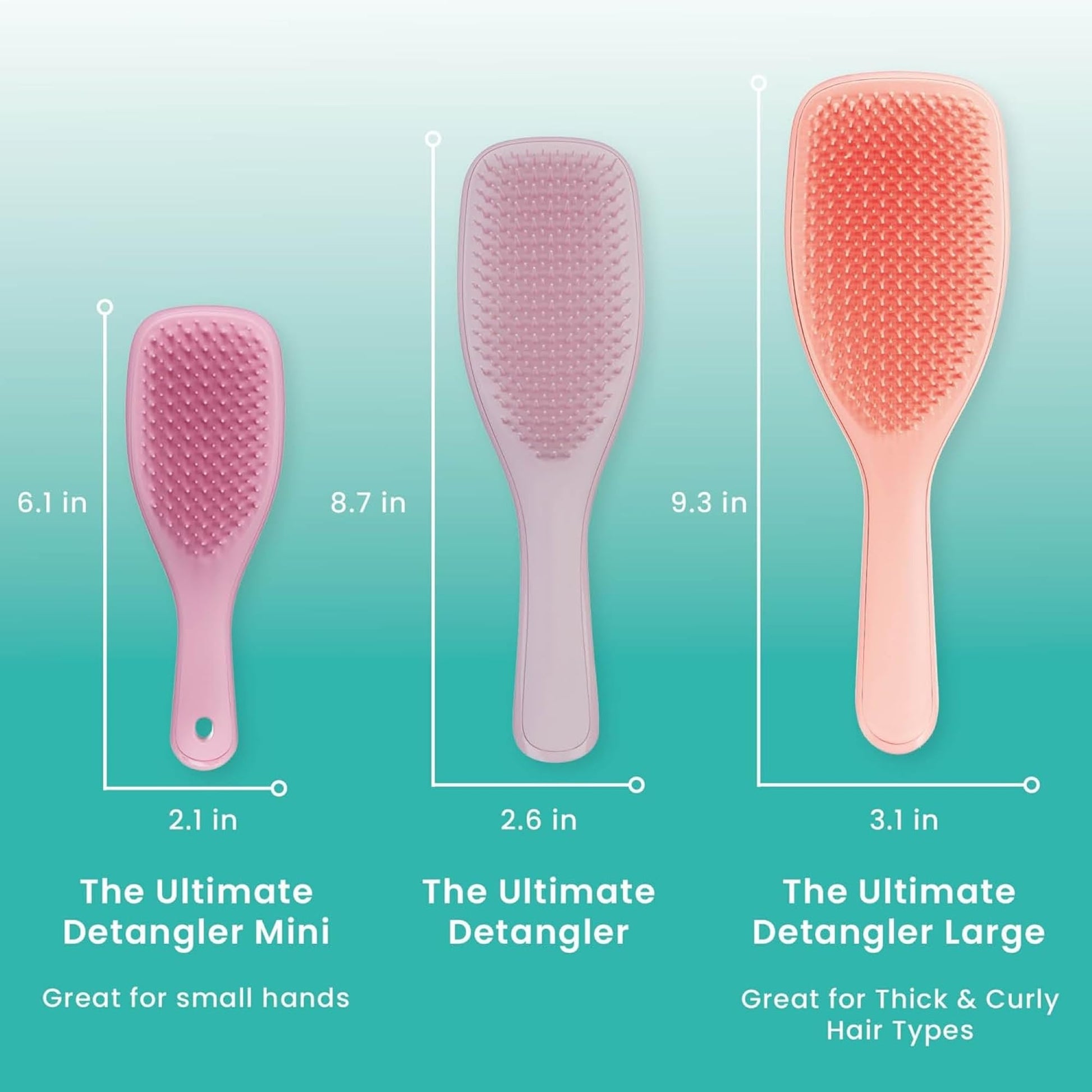 Tangle Teezer The Wet Detangler Hairbrush Large, Peach Glow