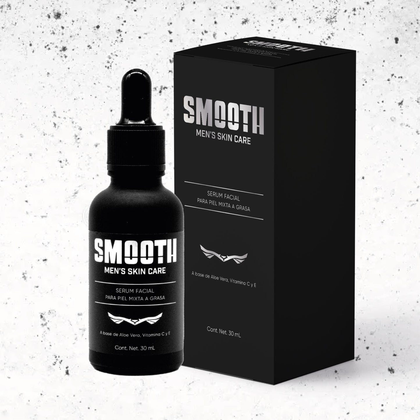 SMOOTH Sérum de Vitamina C Para Hombres | Antioxidante, Hidratante, Reduce líneas de Expresión, Disminuye Arrugas y Retrasa Envejecimiento Prematuro | Colágeno, Elastina, Aloe Vera | 30 ml Uso Día y Noche