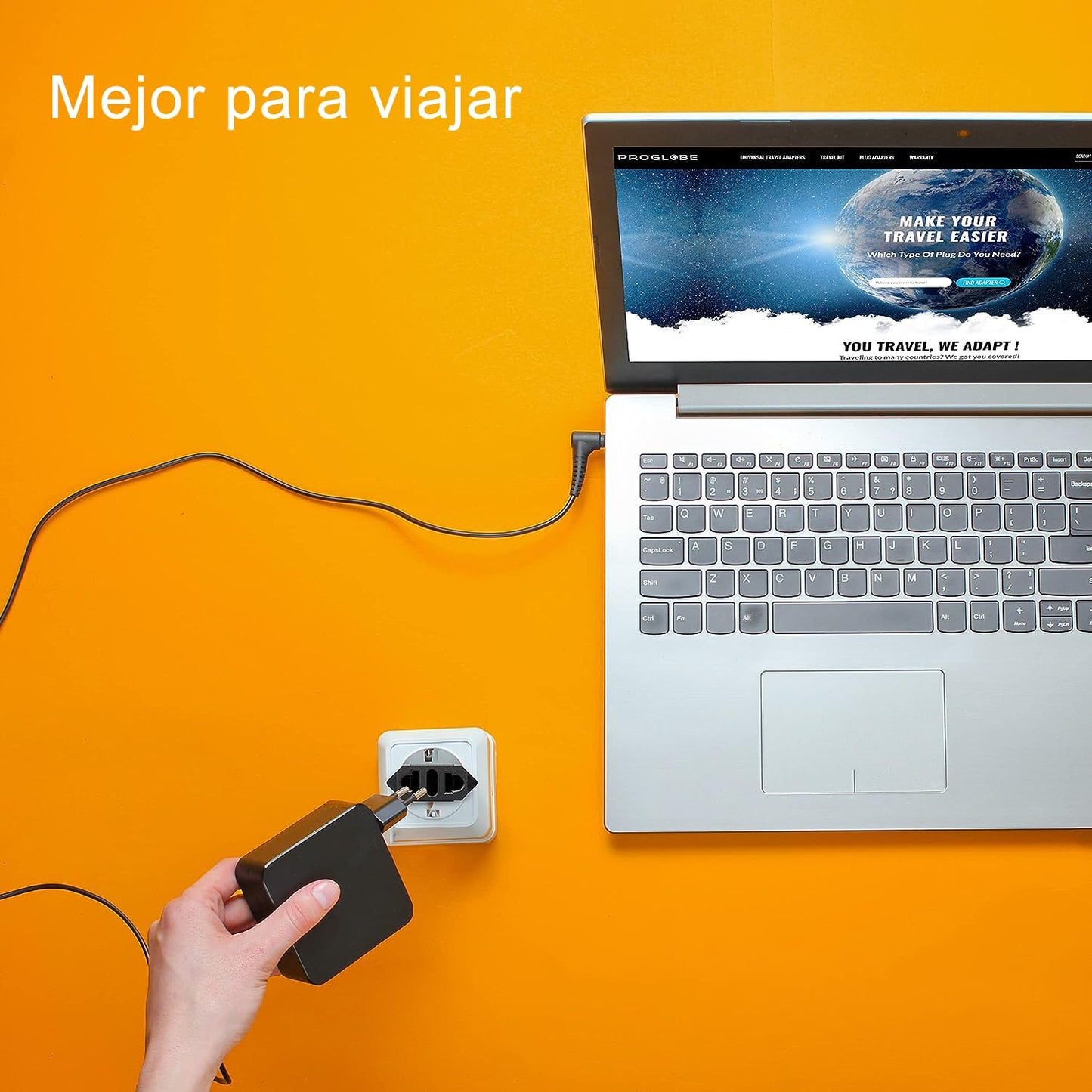 Adaptador de Enchufe para Europa 4 Unidades blanco compacto