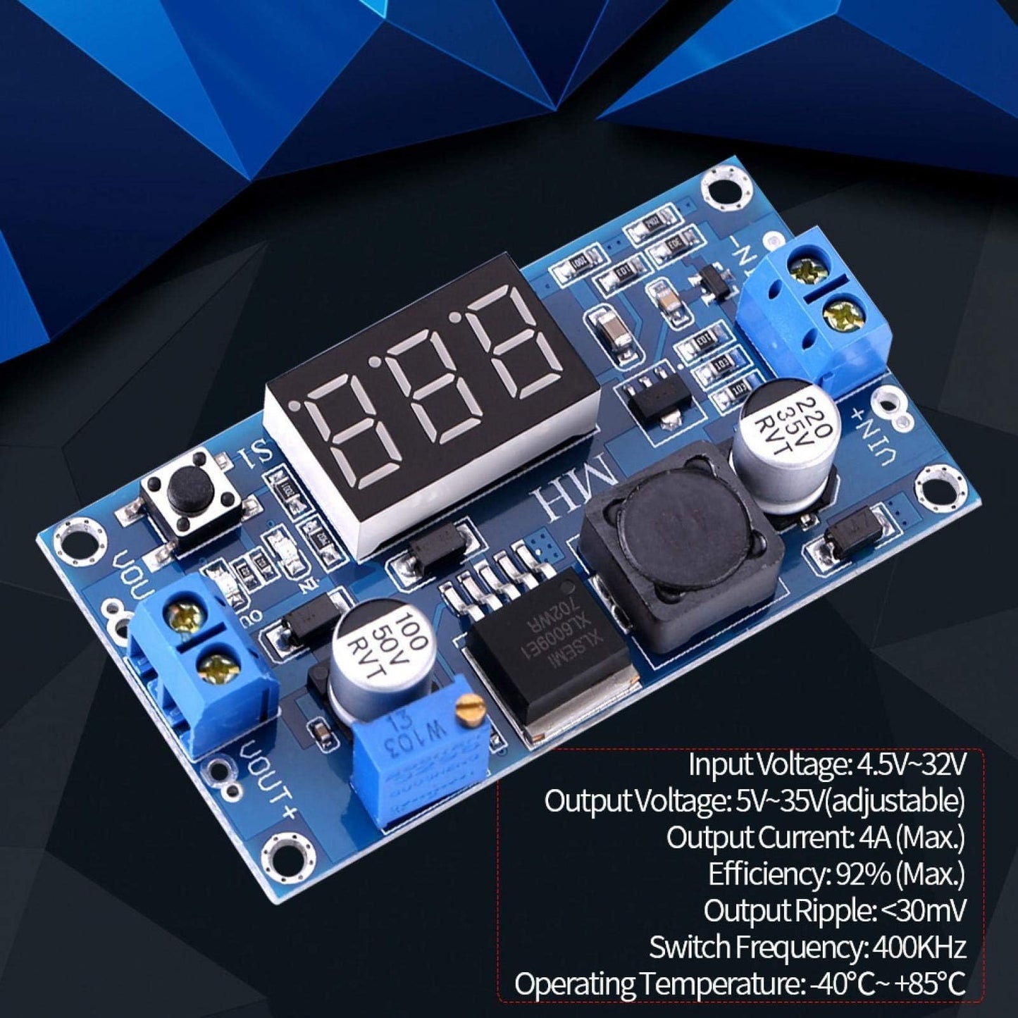 Agatige Xl6009 Boost Converter, Módulo Elevador de Fuente de Alimentación de 4,5 V-32 V a 5 V-35 V, Módulo Convertidor Elevador DC-DC, Módulo de Fuente de Alimentación del Regulador Voltaje Ajustable