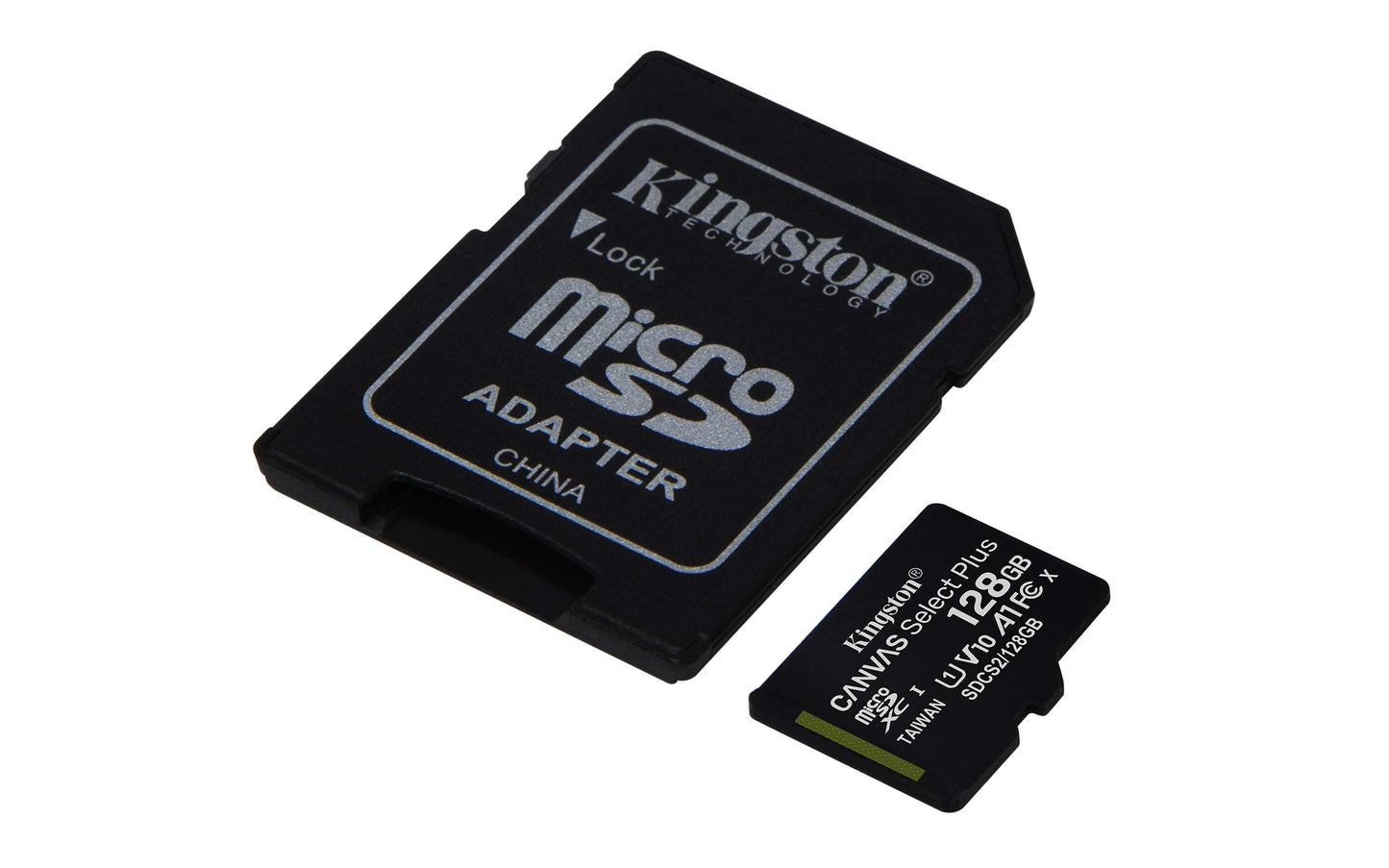 Kingston MicroSDXC Select Plus 128GB (Con Adaptador a SD) Clase 10, UHS-I, U1, V10 Lectura: 100MB/s (SDCS2/128GB)