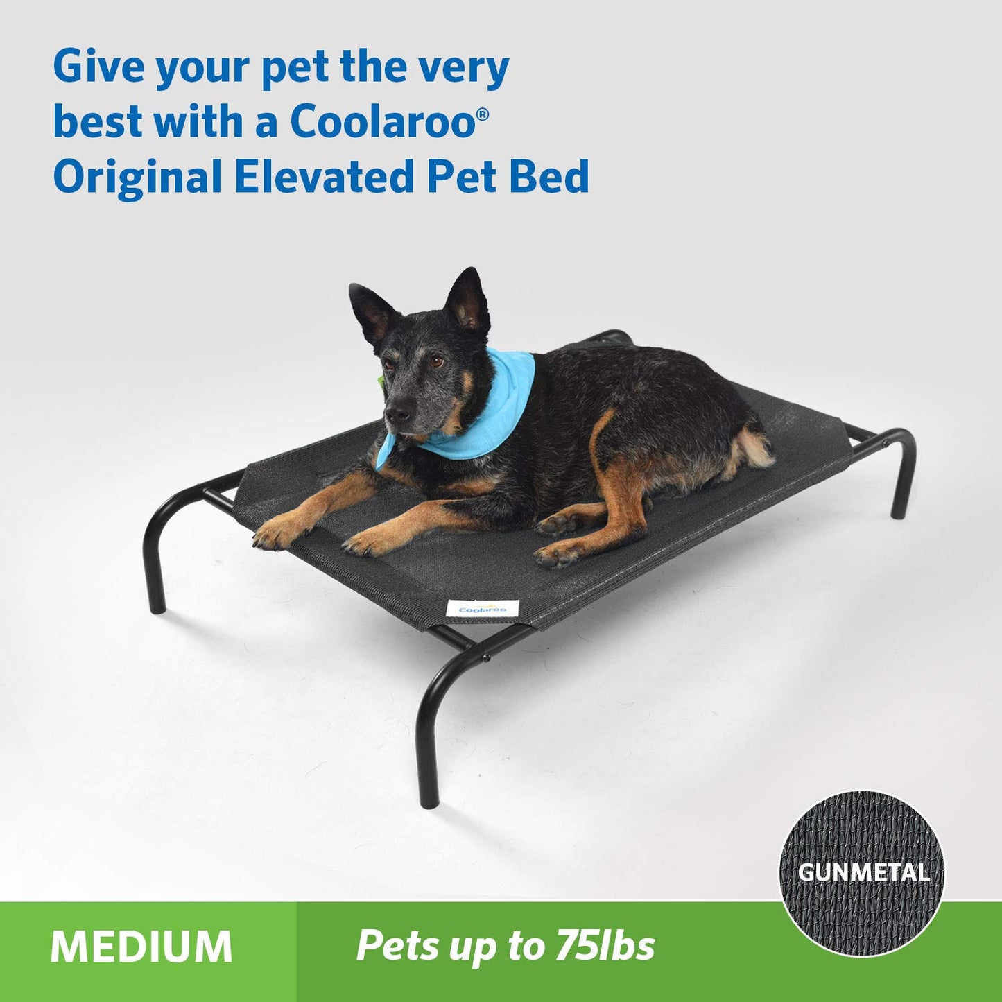 Coolaroo The Original - Cama elevada para Mascotas, elevada, Transpirable, Lavable, para Interiores y Exteriores, tamaño Mediano, Color Bronce