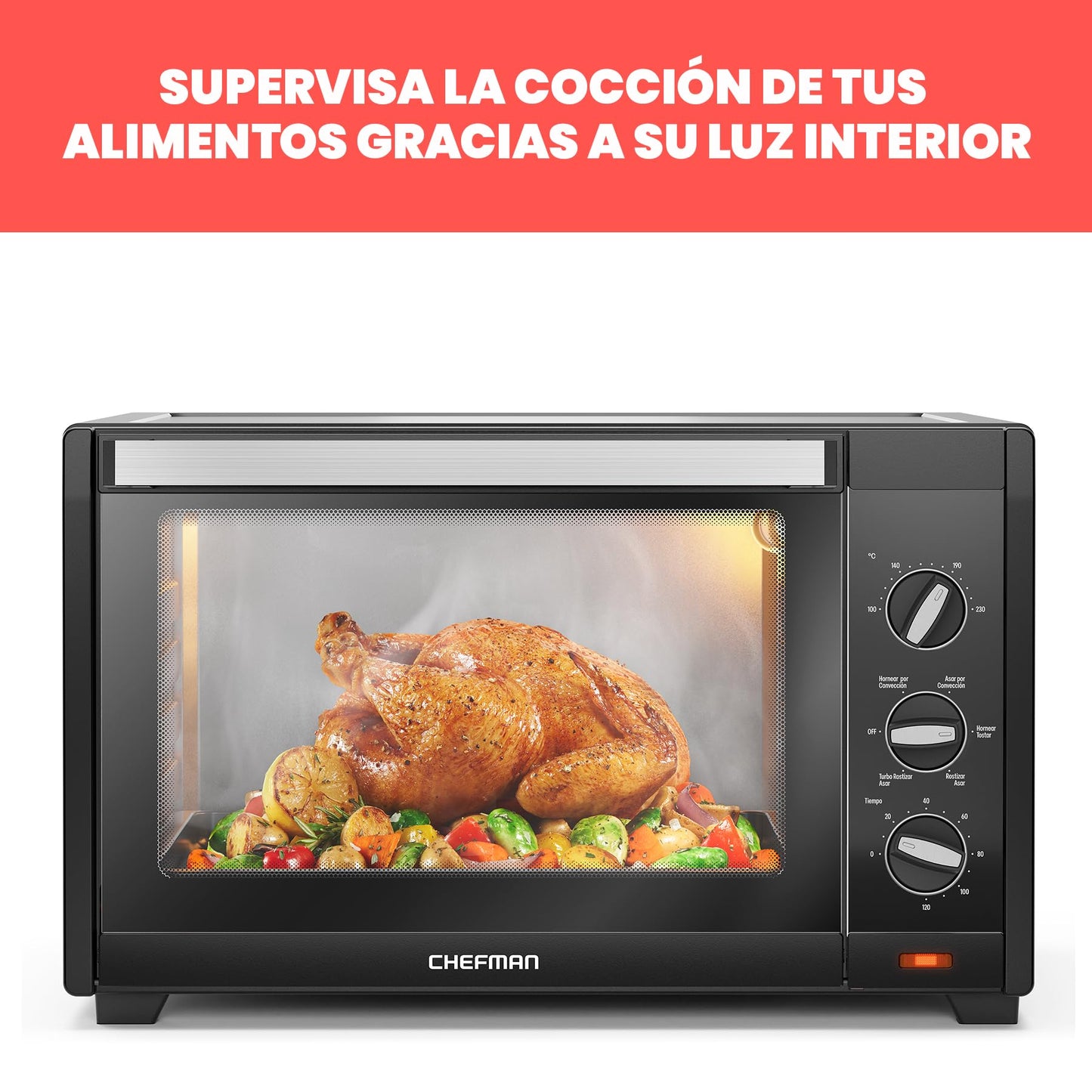 Chefman Horno De Convección Y Tostador De 45 L Negro RJ25-M45BLACK