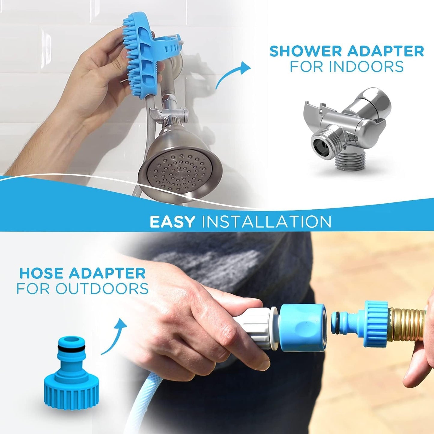 Aquapaw Dog Bath Brush Pro - Herramienta rociadora y depuradora en uno - Suministros de baño para perros para interiores y exteriores, aseo de mascotas para perros con cabello largo y corto - Lavado