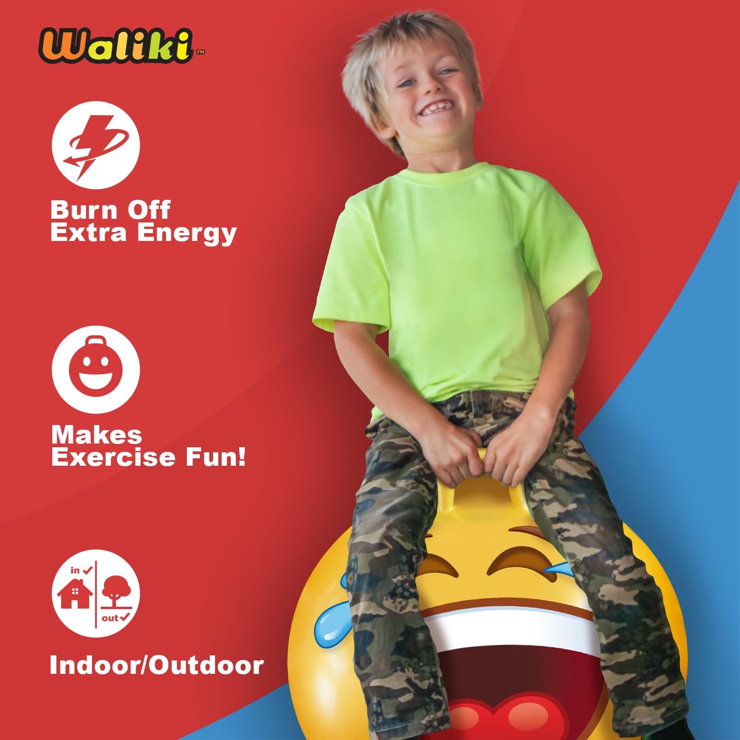 Hopper Ball WALIKI Toys Emoji 20 Pulgadas para Niños de 7 a 9 Años
