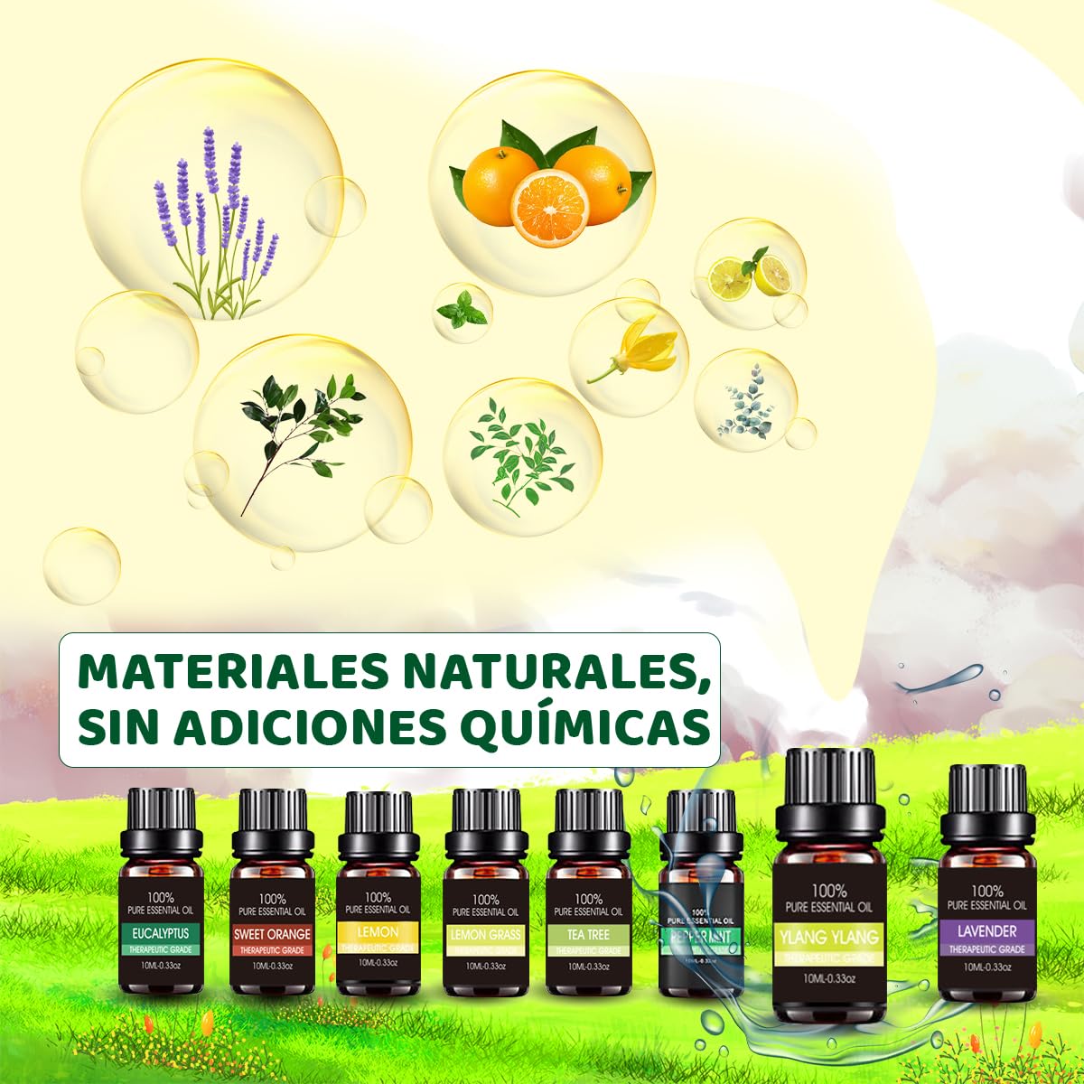 Aceites Esenciales VIDA4U Aromaterapia Naturales para Difusores y Humidificadores