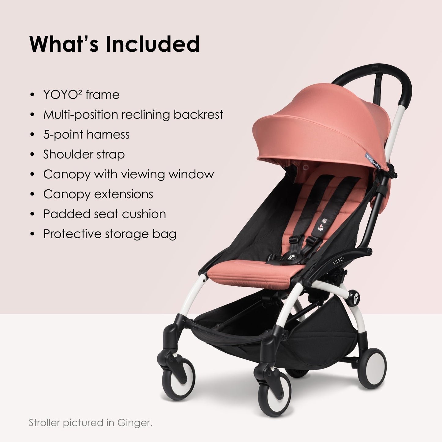 BABYZEN Cochecito 6+ YOYO2 (Chasis Blanco con Pack 6+) - Incluye arnés, respaldo, extensiones de capota, correa para llevar al hombro, el cojín del asiento y la capota a juego (Azul Air France)