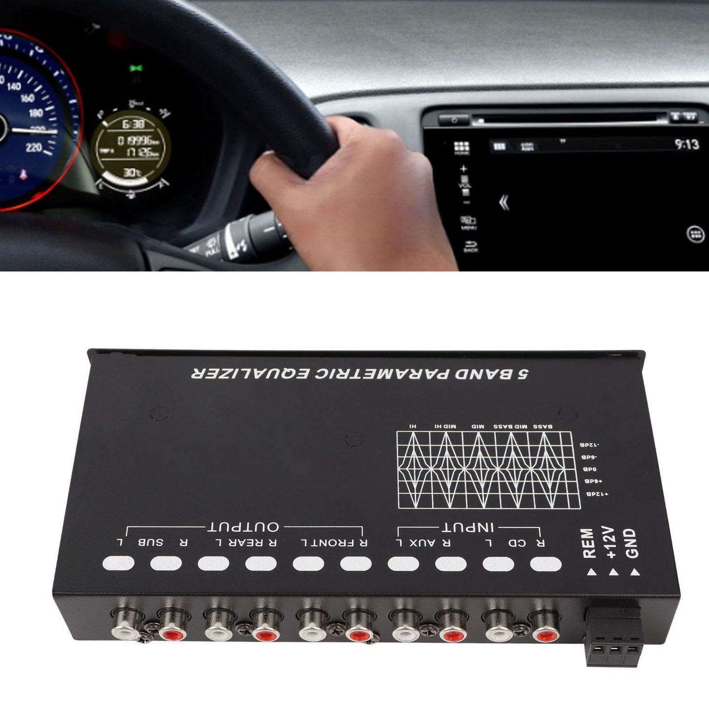 Fydun Ecualizador de Audio, Procesador de Audio Digital Ecualizadores Ajustable 5 Bandas Sintonización Precisa EQ Amplificador Crossover Ecualizador Gráfico