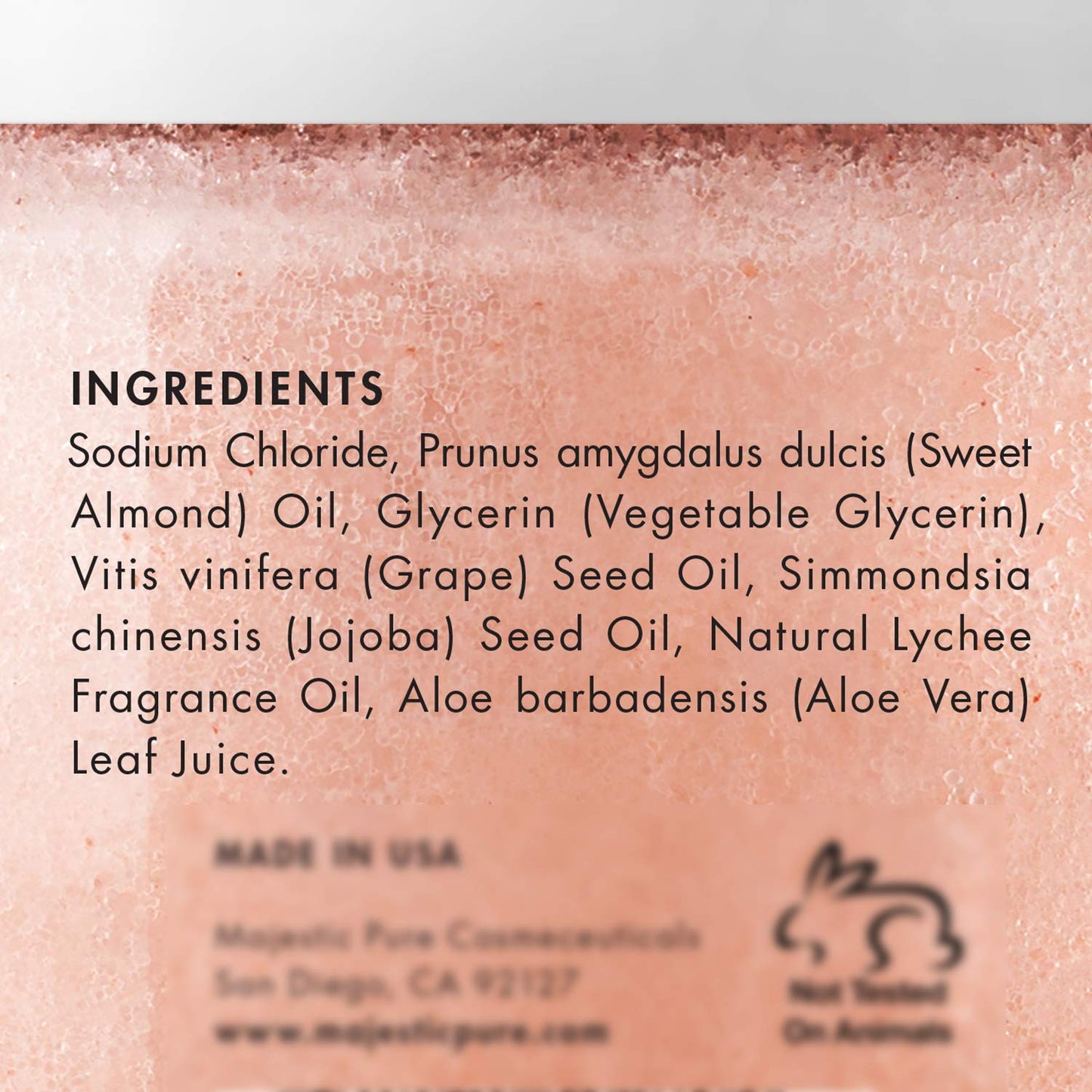 Exfoliante Corporal MAJESTIC PURE Lichi Sal del Himalaya para Mujer