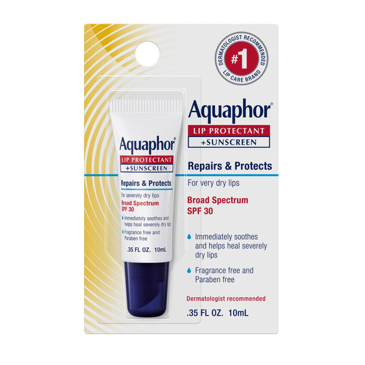 Aquaphor - Lip Repair + Protect UVA/UVB, SPF 30, 0.35 onzas