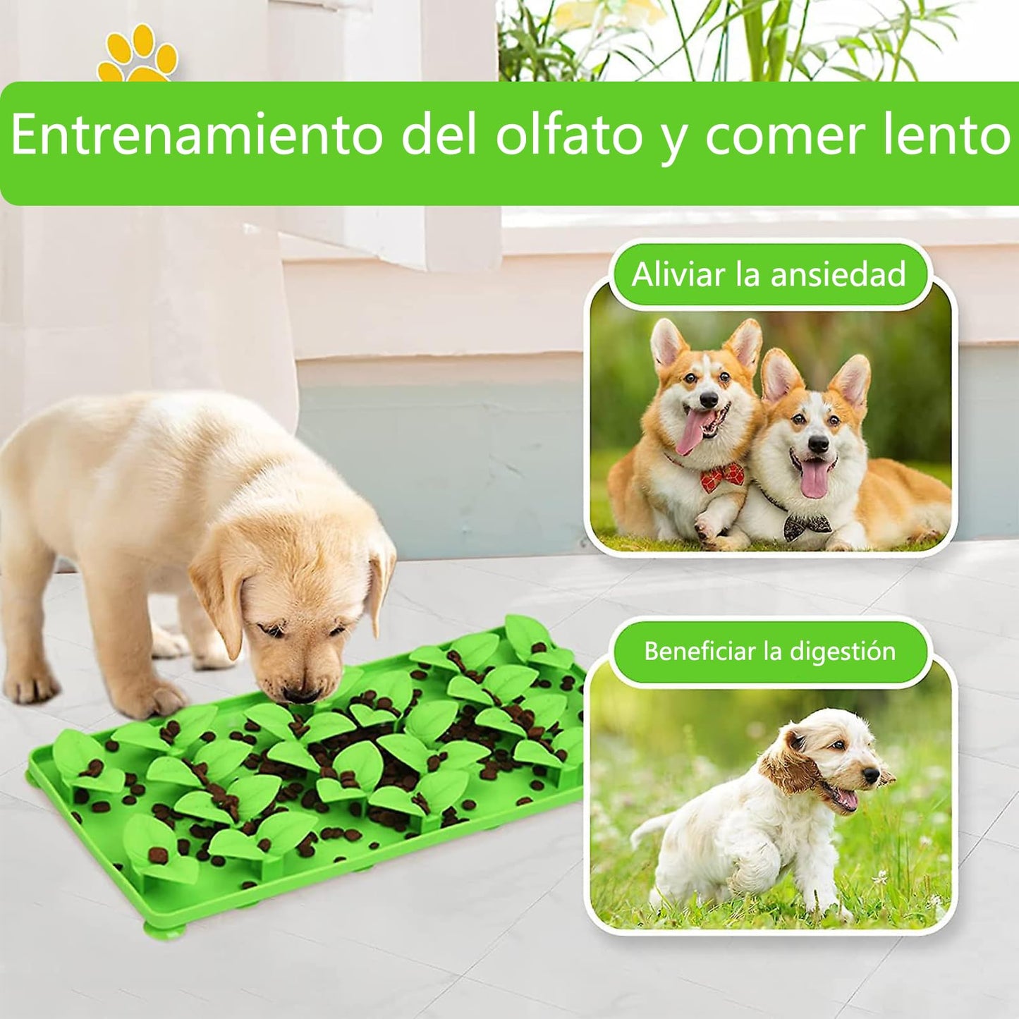 KIWOP Tapete de Silicona para Lamer Perros, Sin BPA, Alfombrilla de Alimentación Lenta para Mascotas con Ventosas, Almohadilla para Lamer, para Aliviar la Reducir el Aburrimiento de Perros y Gatos