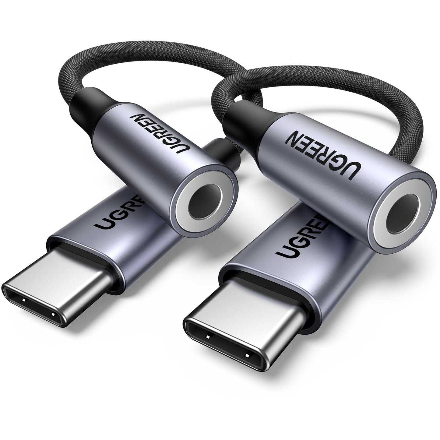 Adaptador USB C UGREEN Negro con Chip DAC HiFi para Auricular, 2 Pack