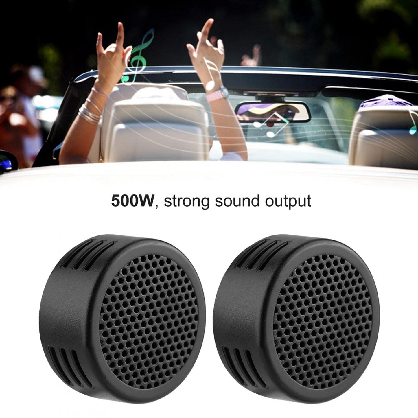Altavoz de Sonido para Automóvil (par) Negro 12V 500W Mini Altavoz para Automóvil Tweeter de Audio 200 Mm 98dB Altavoz para Automóvil