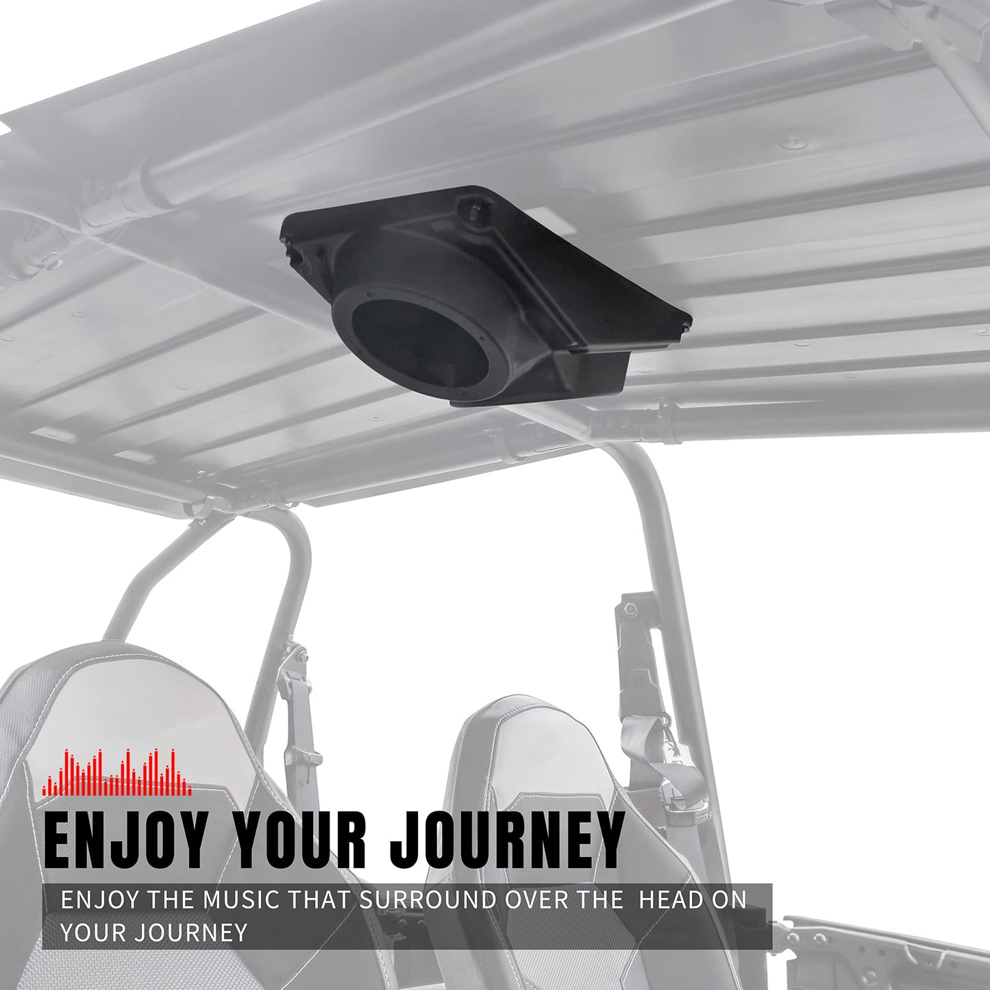 KATIMOTO - Carcasa para altavoz UTV Polaris RZR, impermeable, universal de 6.5 pulgadas, sistema de altavoces de techo duro para Polaris RZR UTV Cart Accessories (1 unidad)