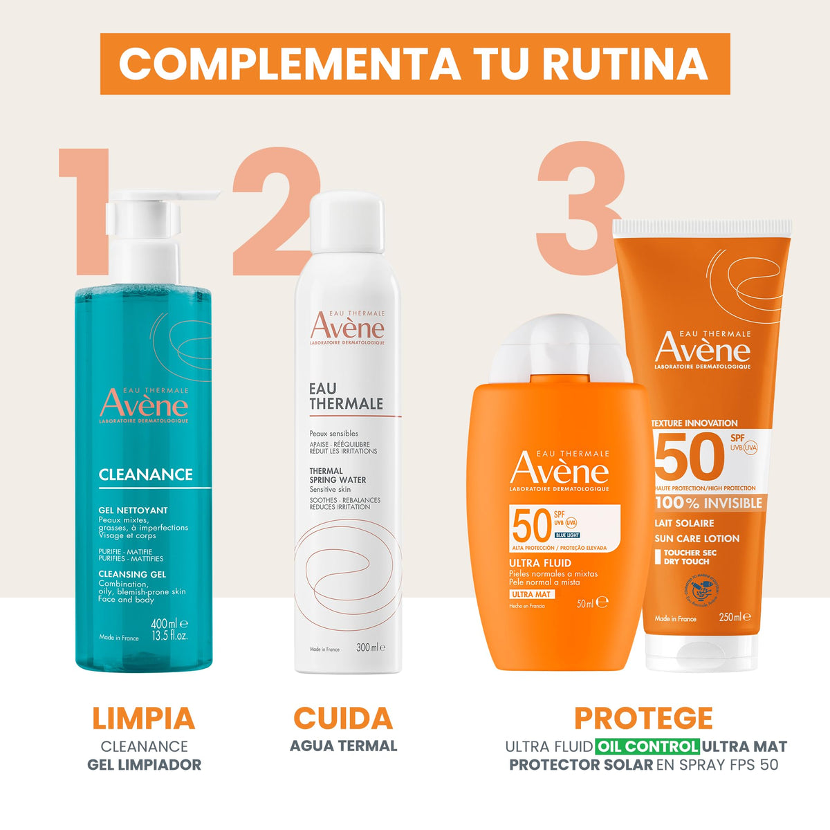 Avene Protector Solar Corporal en Leche FPS50 Piel Seca Toque Seco 250ml