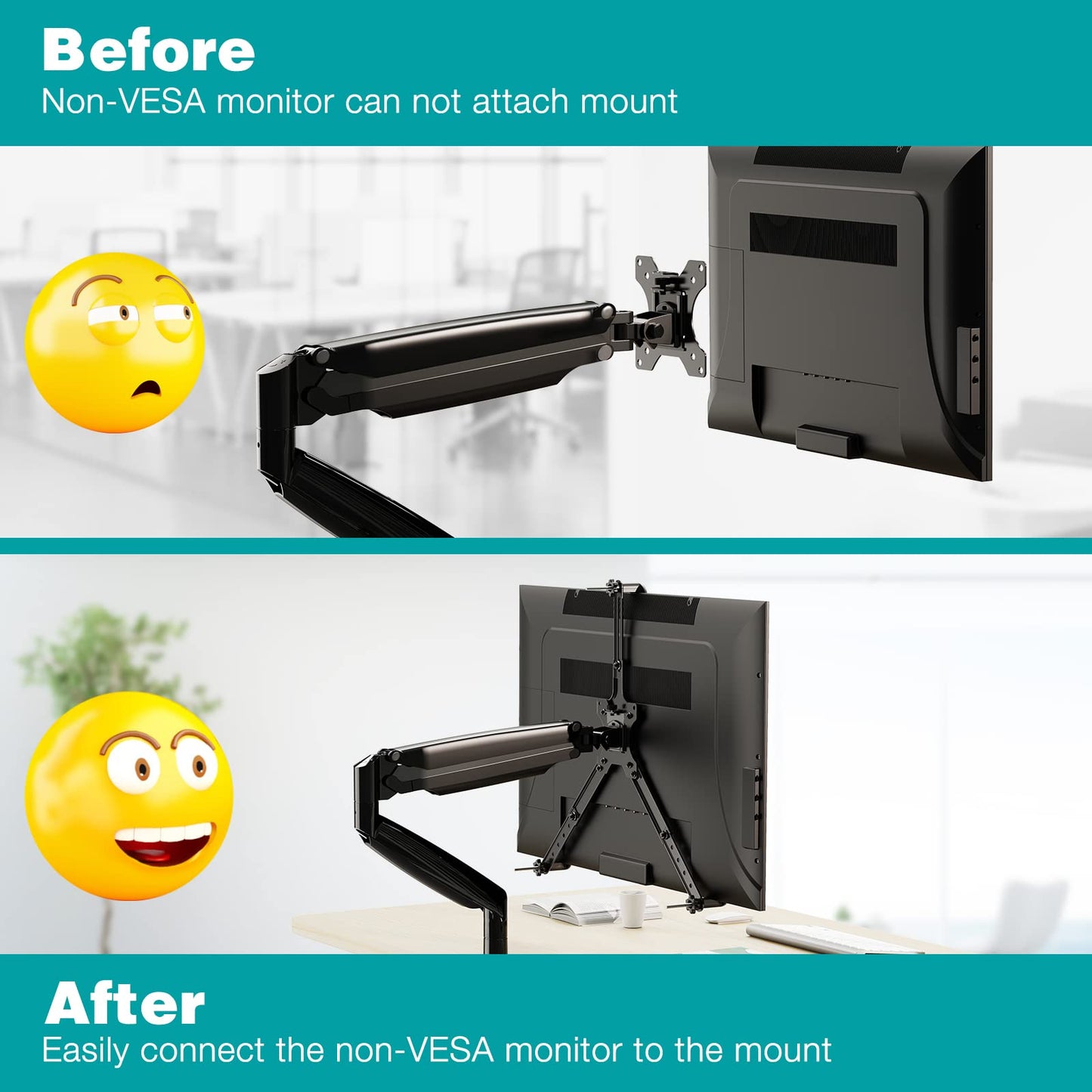Adaptador de Montaje VESA MOUNT PRO Negro Universal para Monitores de 19 a 32 Pulgadas