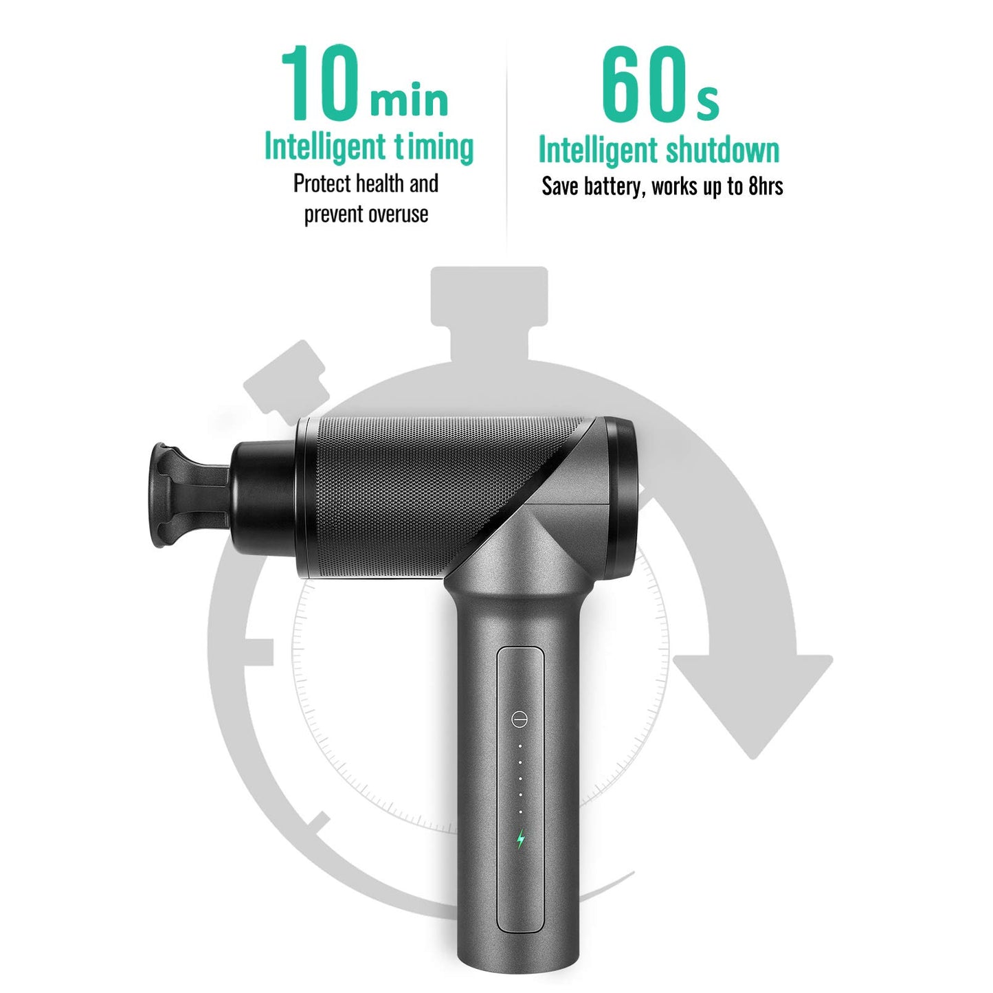 Medcursor Pistola de masaje de tejido profundo percusión muscular, mini masajeador para aliviar el dolor, masajeador de cuerpo eléctrico de mano para deportes portátil súper silencioso motor sin escobillas, gris