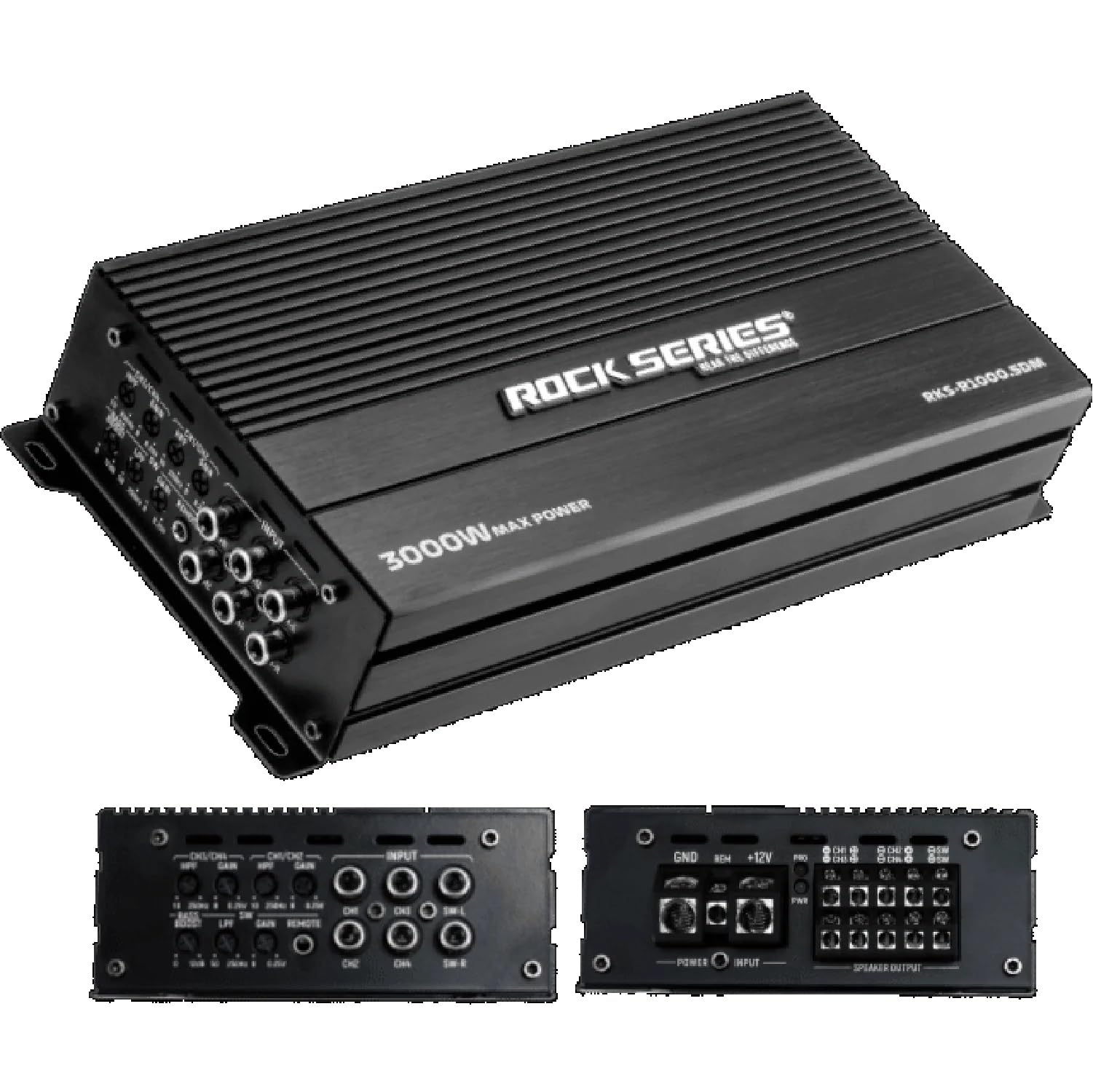 Mini Amplificador Rock Series Negro 5 Canales 3000 Watts Clase D