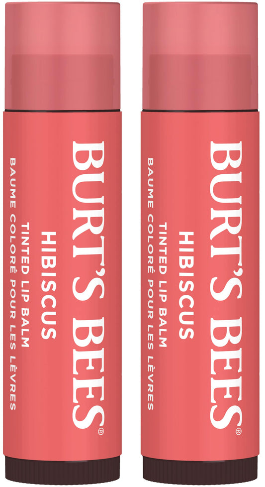Bálsamo Labial Tintado Burt's Bees Hibiscus en Pack de 2 Unidades